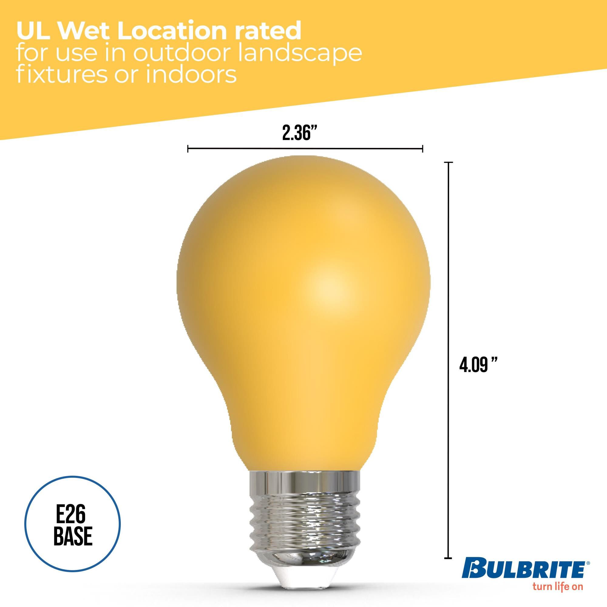 Ceramic Yellow A19 Base E26 LED Light Bulb,