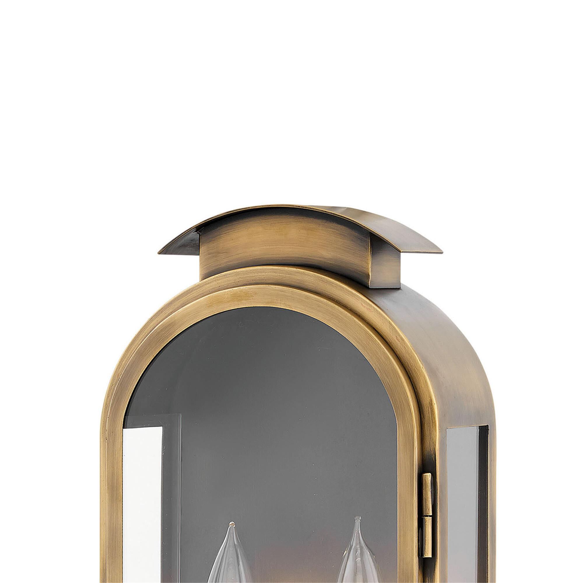 Shown in Light Antique Brass finish and Clear glass