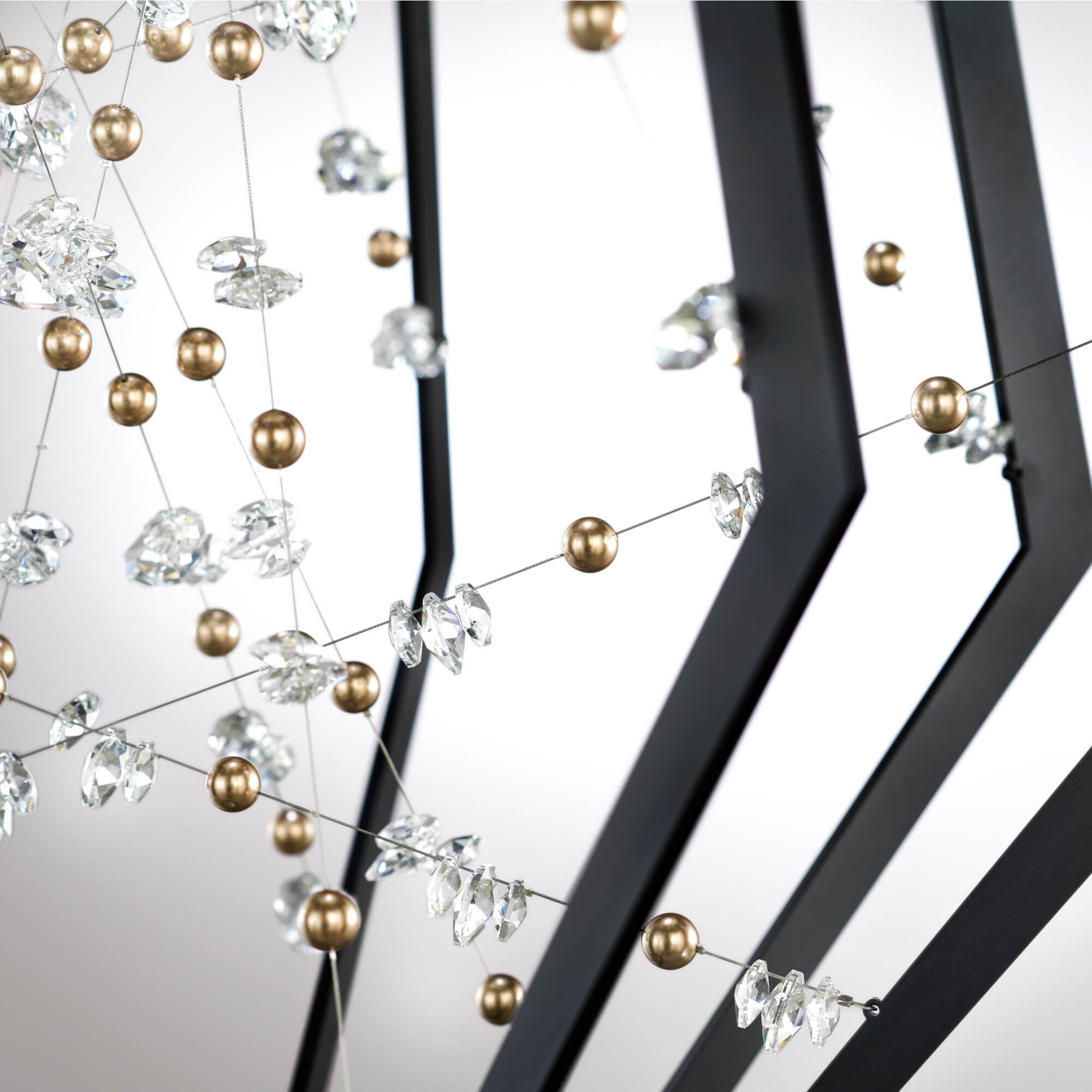 Shown in Black With Gold Pearl finish and Radiance crystal and Crystal glass