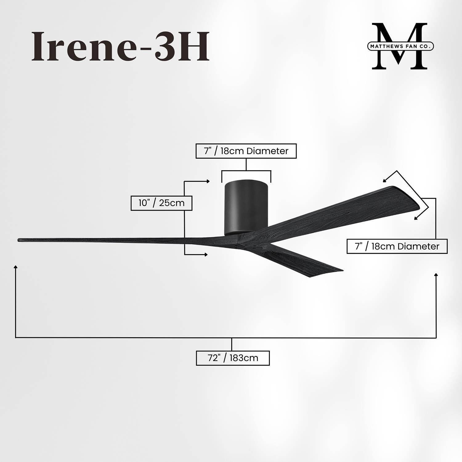 Irene 72 Inch Flush Mount Fan by Matthews Fan Company