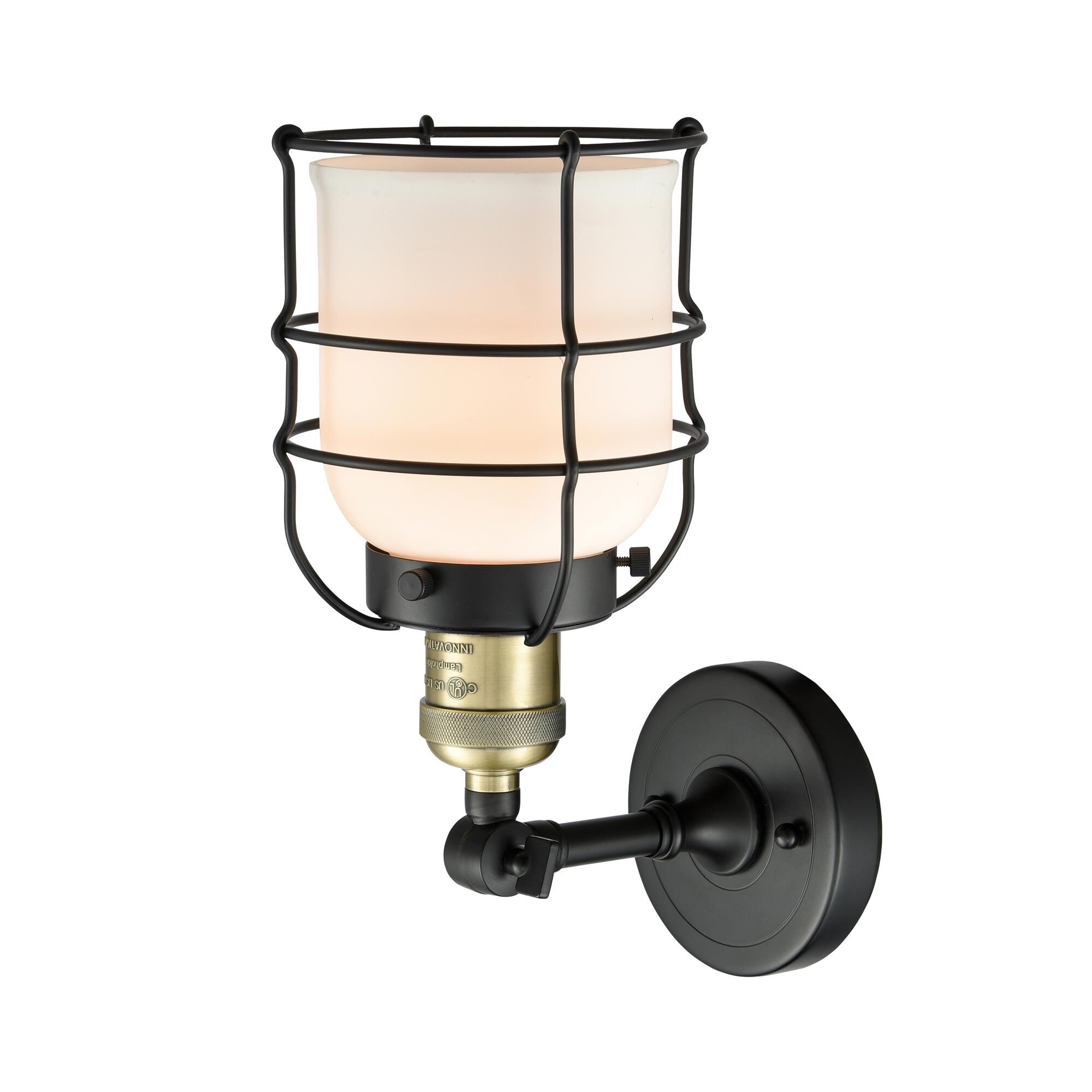 Shown in Black Antique Brass finish and Frosted glass