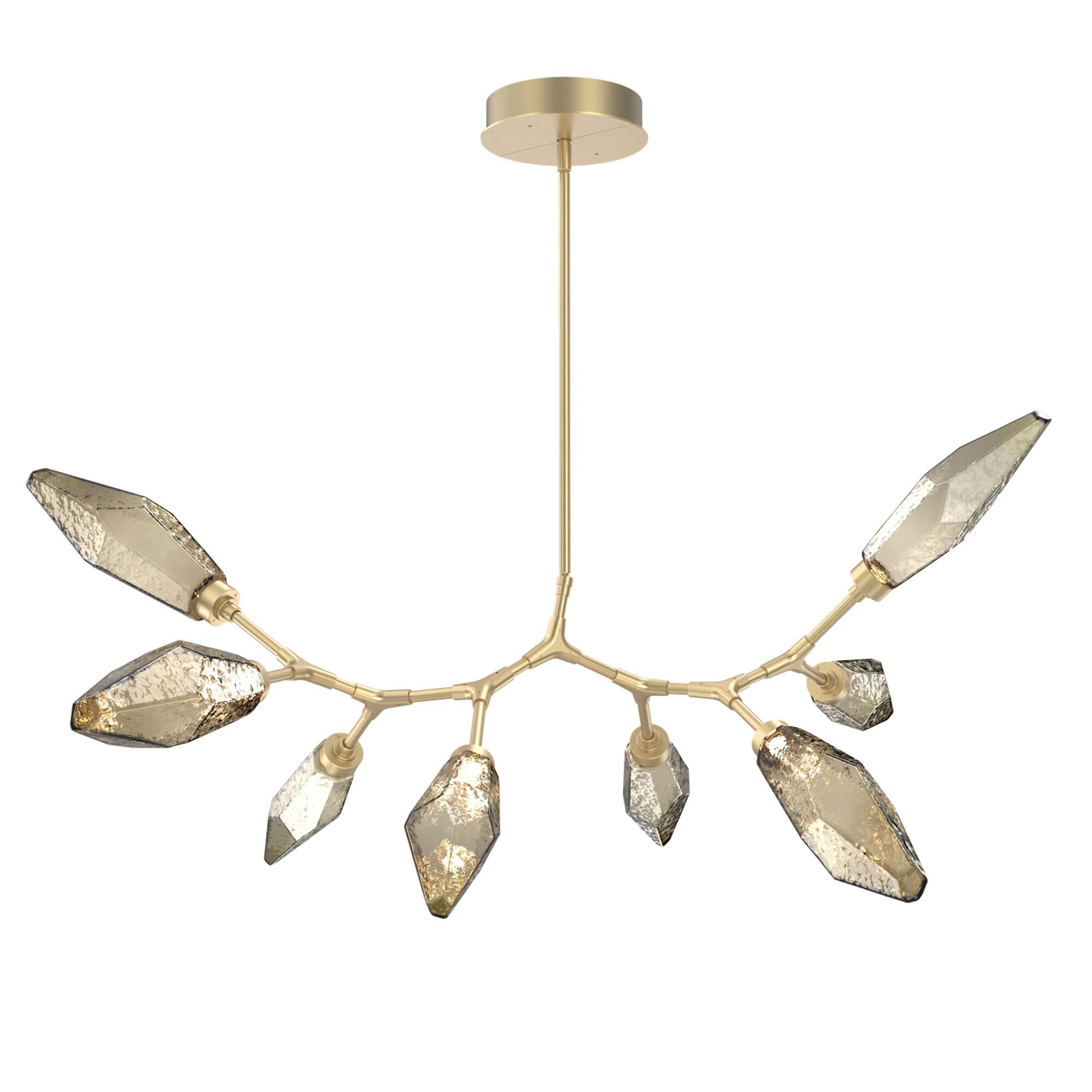 Shown in Gilded Brass finish and Chilled Blown Bronze glass
