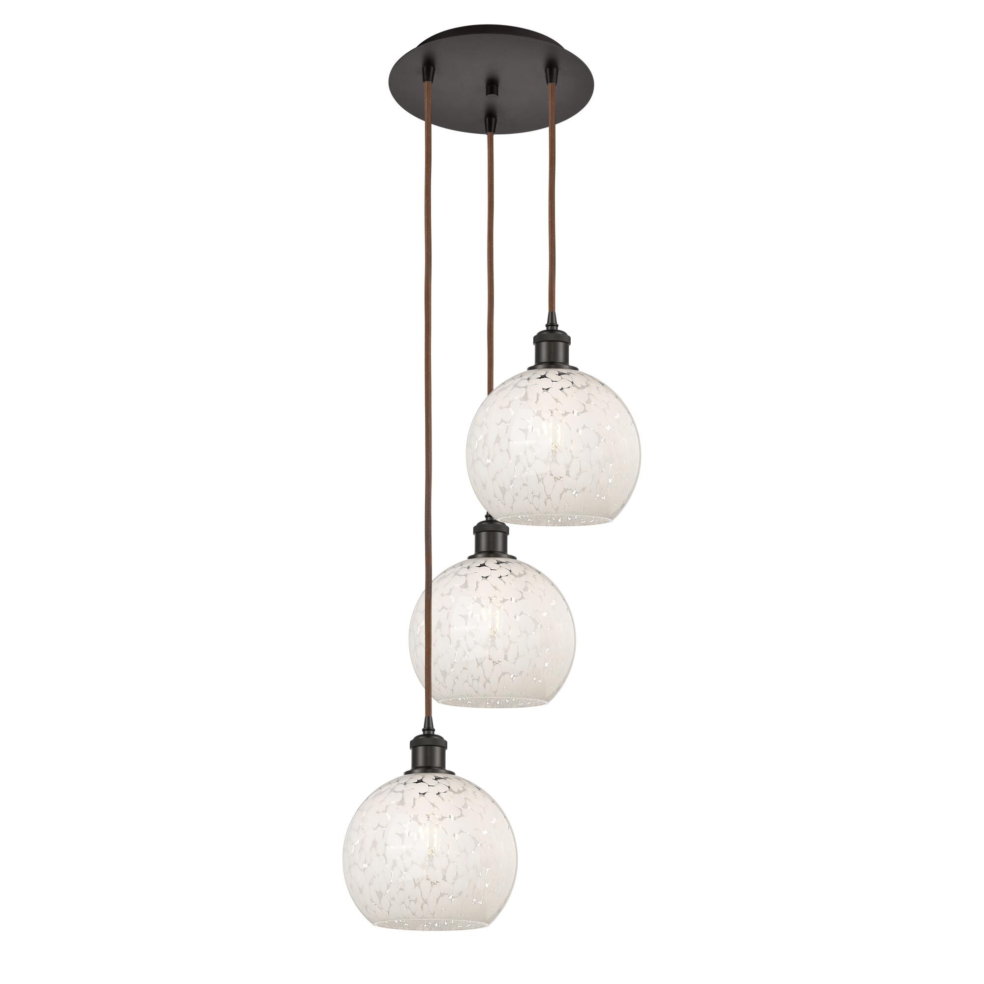 Bruno Marashlian White Mouchette 15 Inch Multi Light Pendant by Innovations Lighting