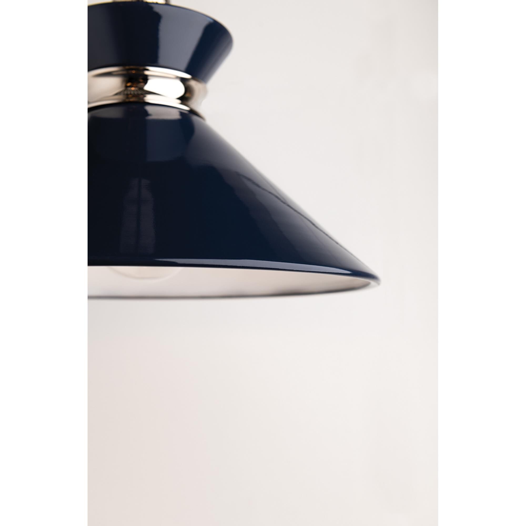 Shown in Polished Nickel-Navy finish and Navy Metal shade