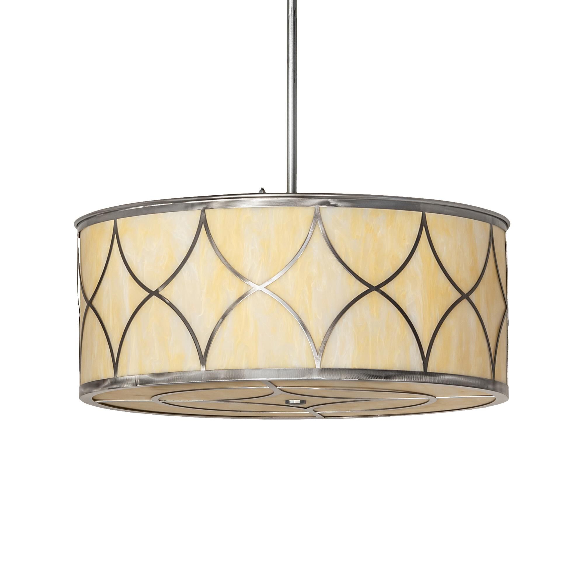 Shown in Steel Finish finish and Beige glass