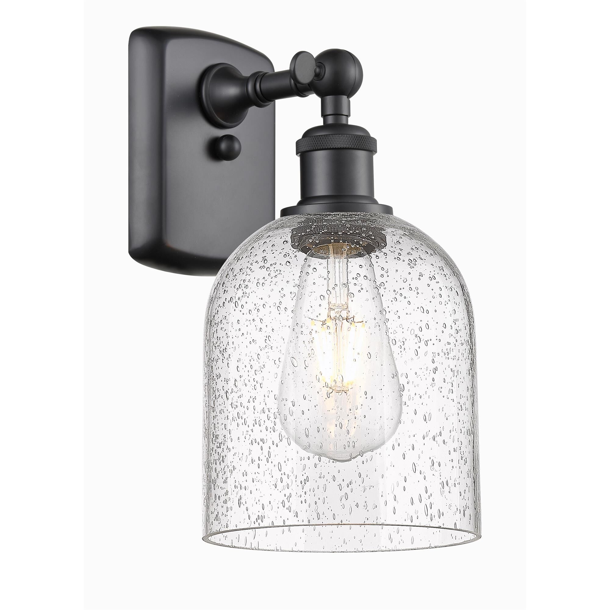 Shown in Matte Black finish and Seedy glass