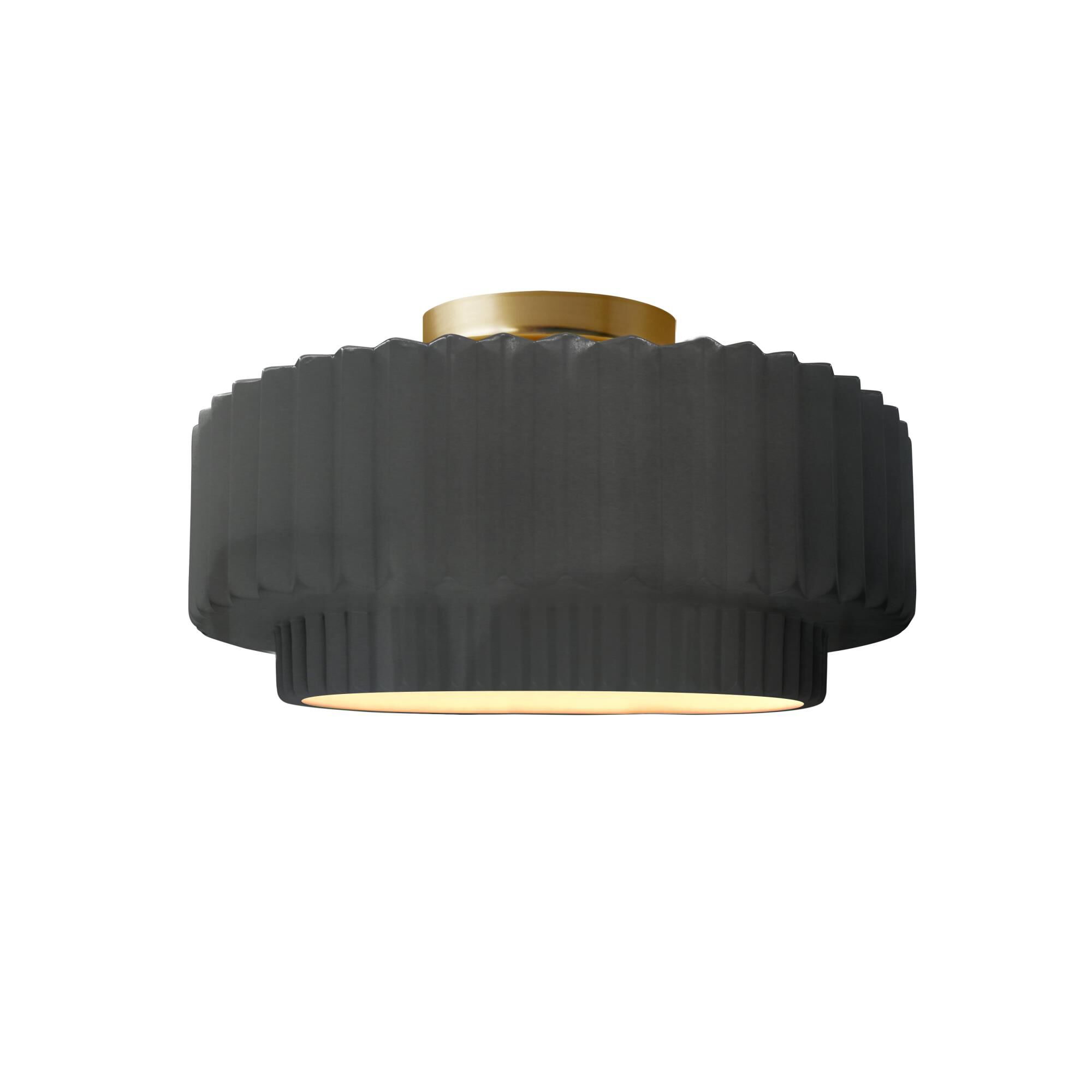 Pleated Tier 12 Inch Semi Flush Mount by Justice Design Group