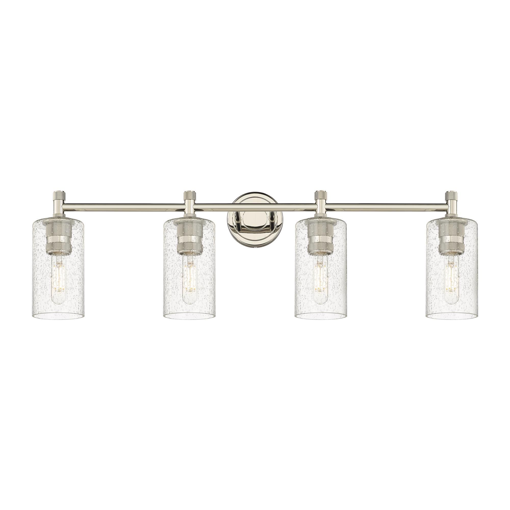 Shown in Polished Nickel finish and Seedy glass and Seedy Glass shade