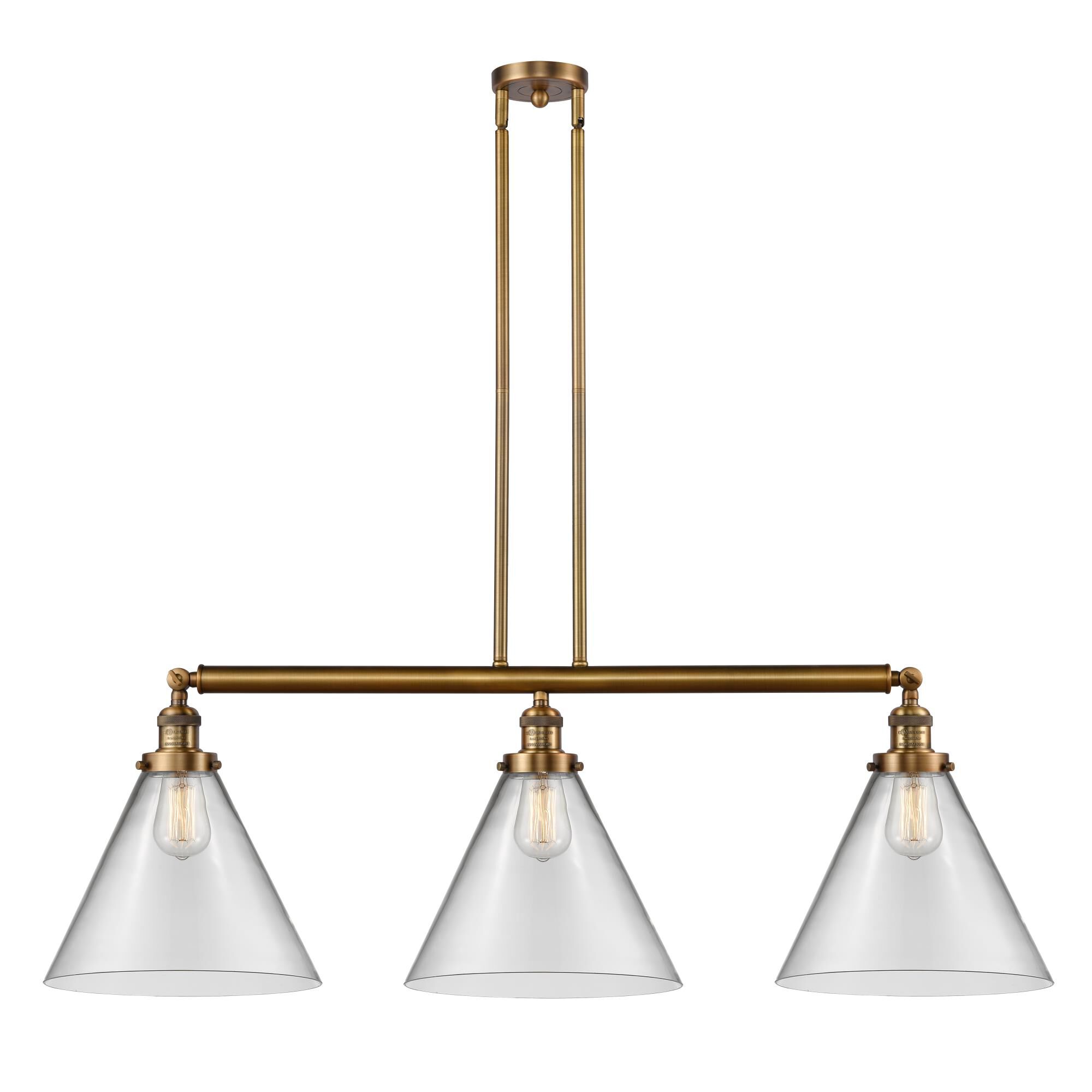 Bruno Marashlian X-Large Cone 44 Inch 3 Light Linear Suspension Light by Innovations Lighting