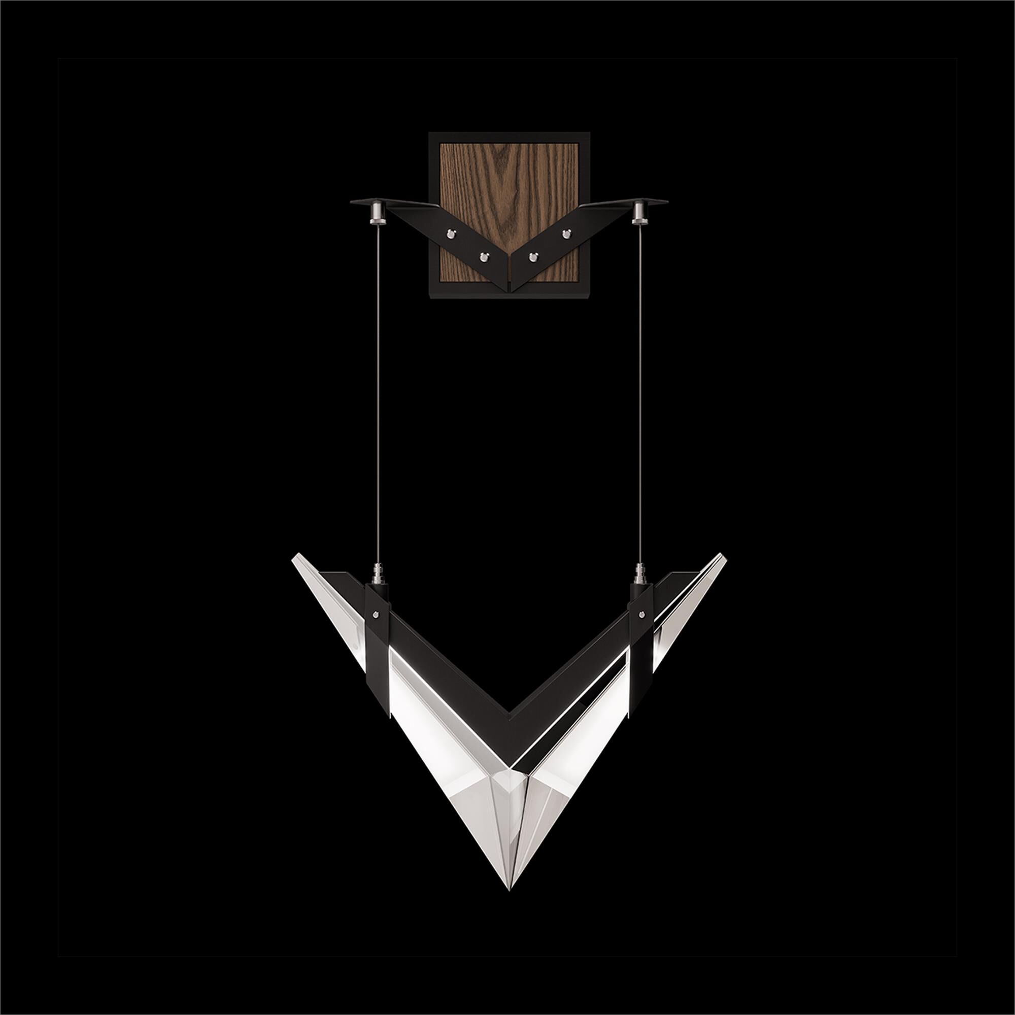 Shown in Black finish and True crystal and False glass