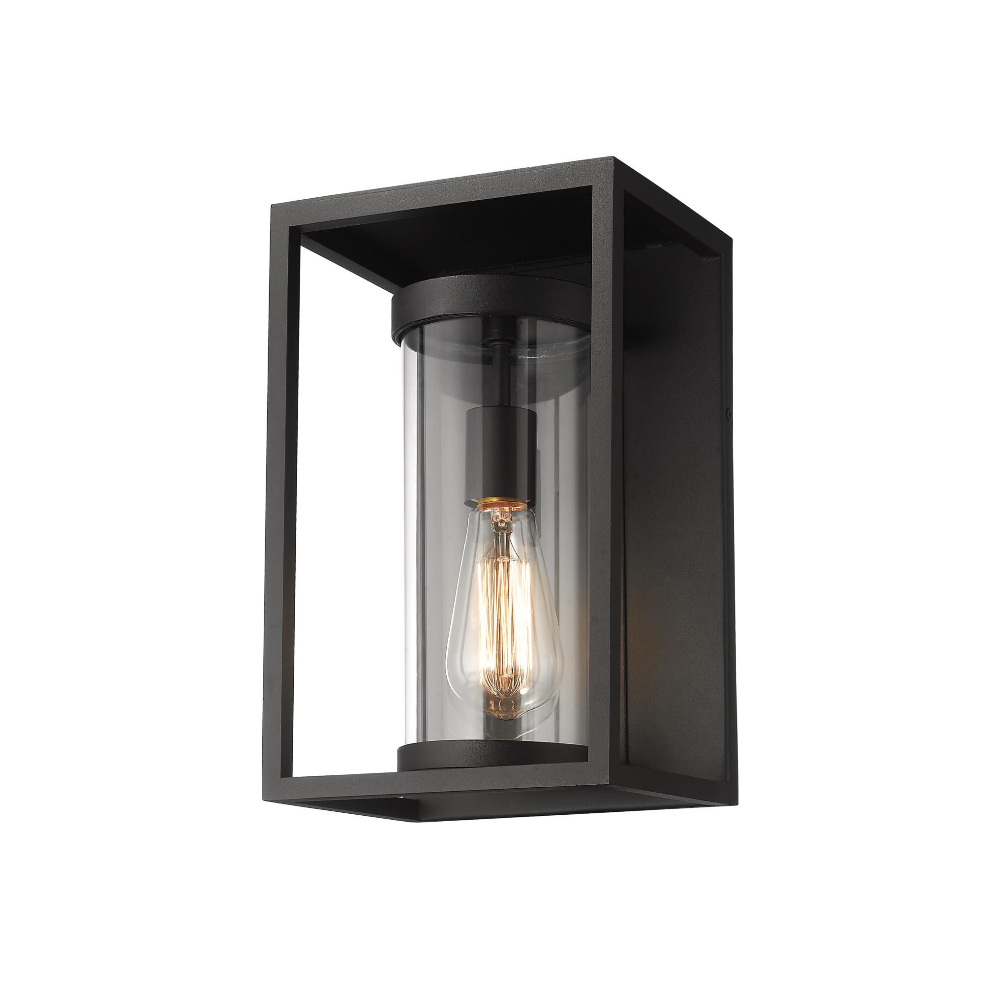 Shown in Black finish and Glass shade