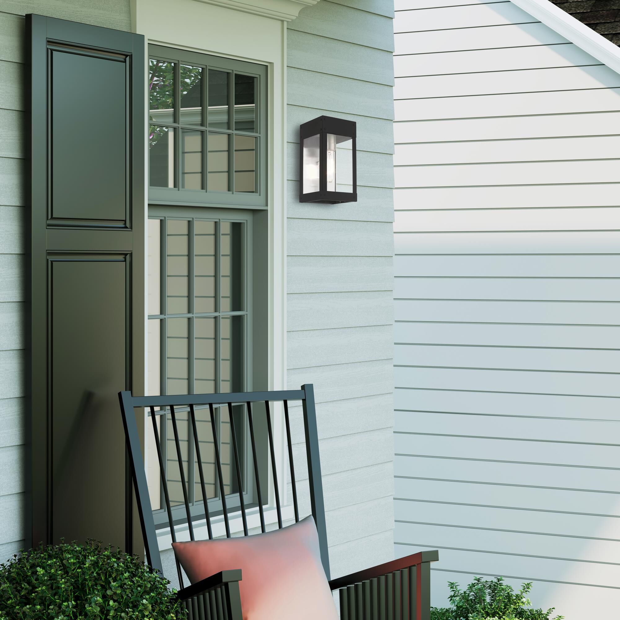 Shown in Scandinavian Gray finish and Clear glass