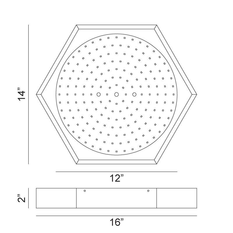 Hexol 16 Inch 1 Light Flush Mount by Matteo Lighting