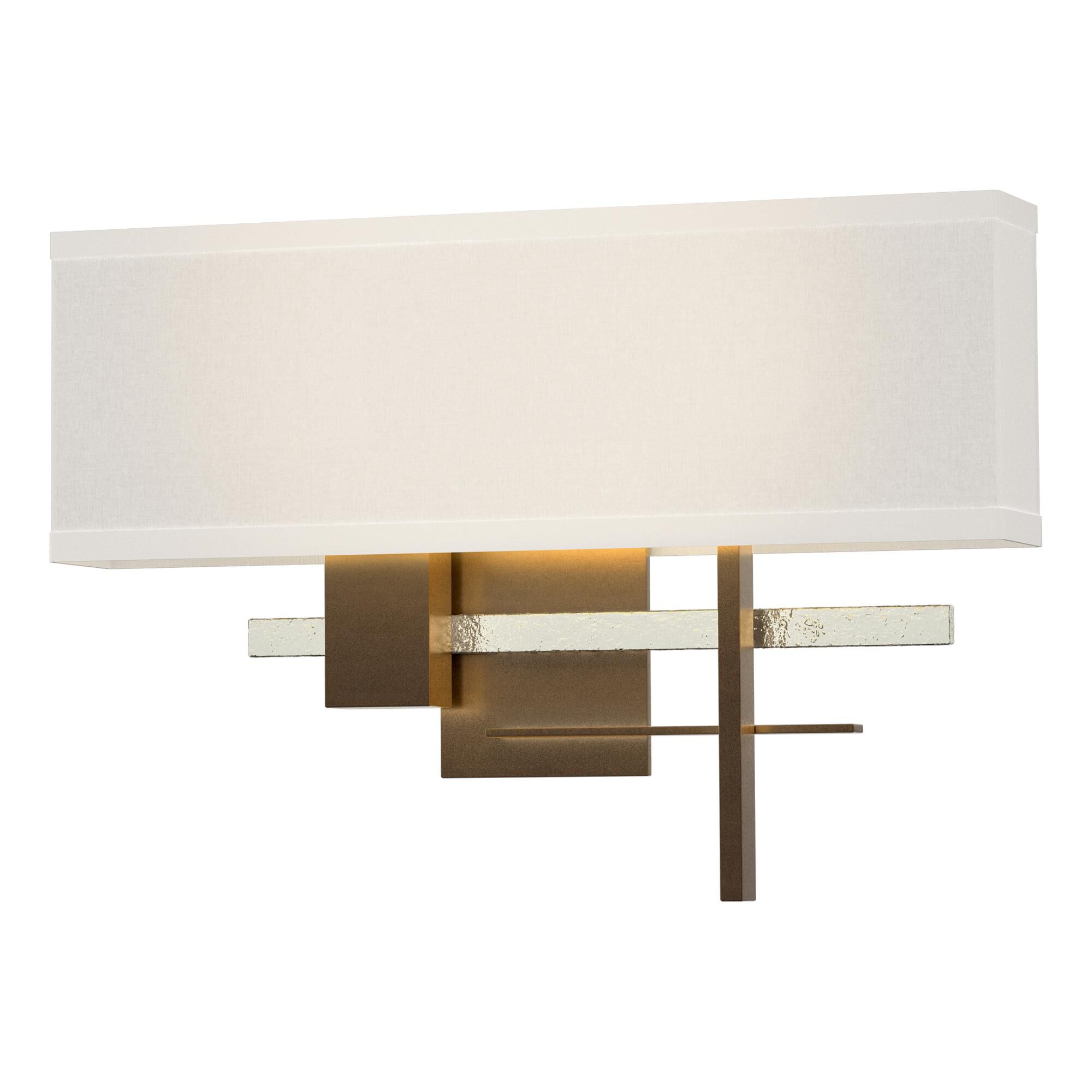 Shown in Bronze finish and Flax shade and Sterling accent