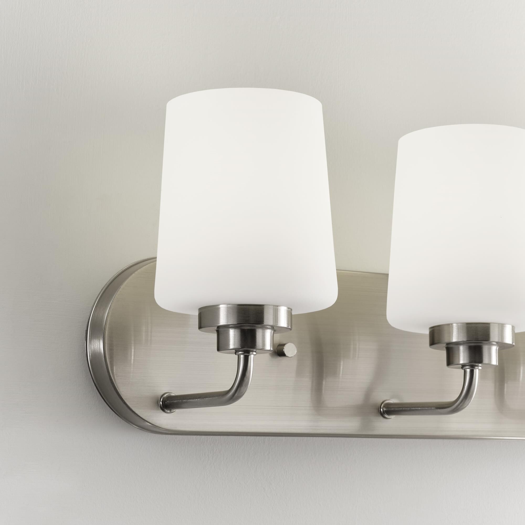 Shown in Brushed Nickel finish and Etched with White Inside glass