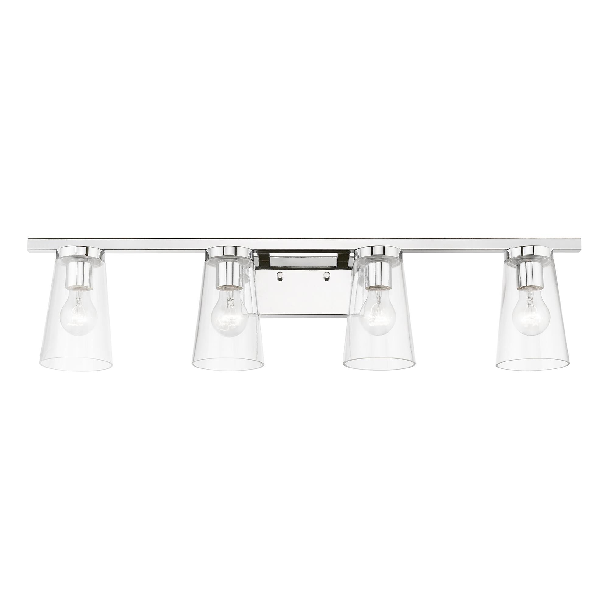 Shown in Polished Chrome finish and Clear glass