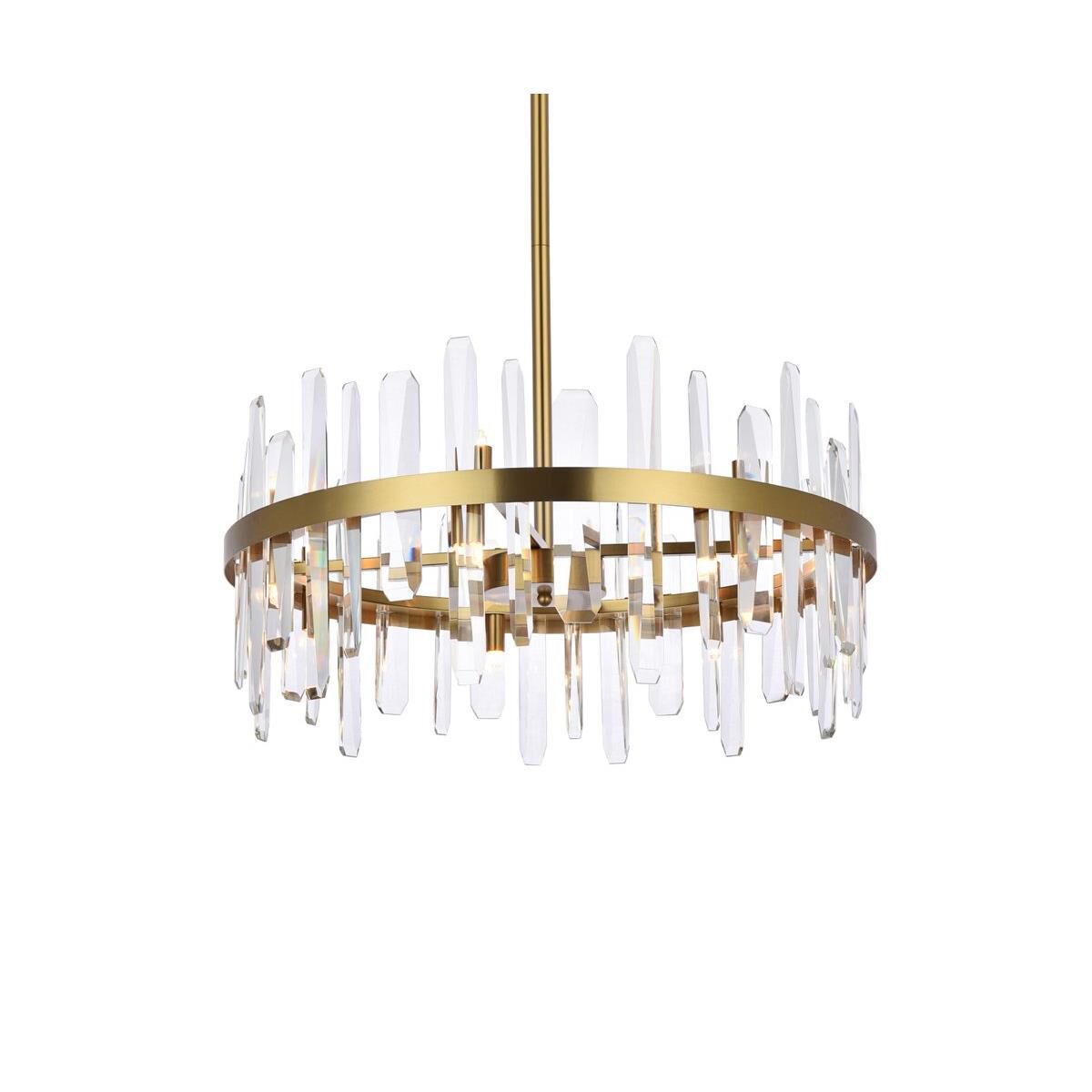 Shown in Satin Gold finish and Royal Cut Clear crystal