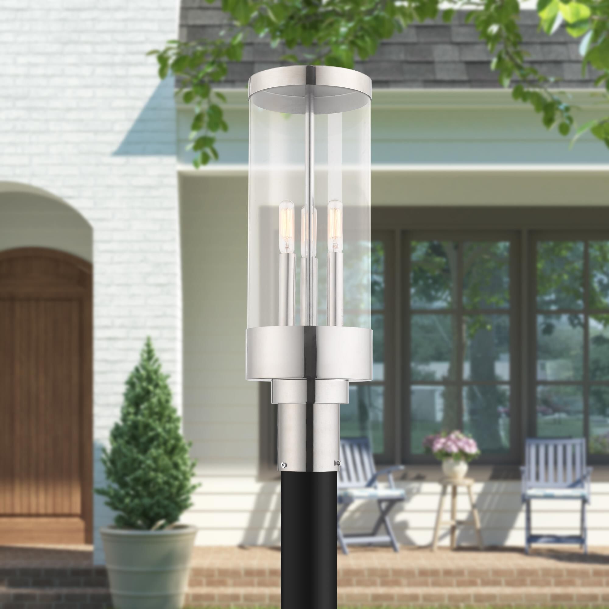 Hillcrest 20 Inch Tall 3 Light Outdoor Post Lamp by Livex Lighting