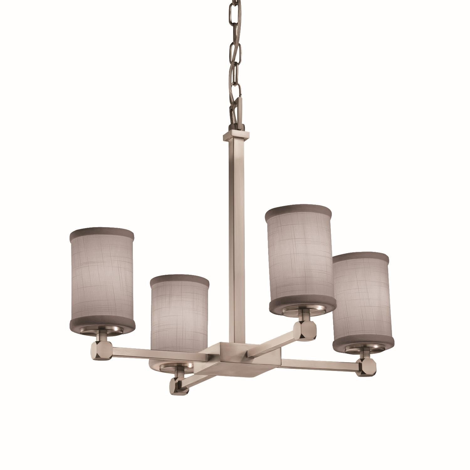 Textile 21 Inch 4 Light Mini Chandelier by Justice Design Group