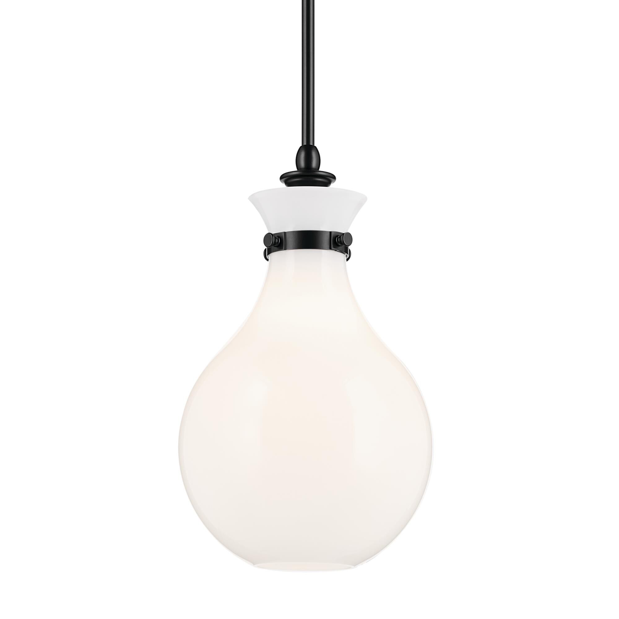 Shown in Black finish and Opal glass