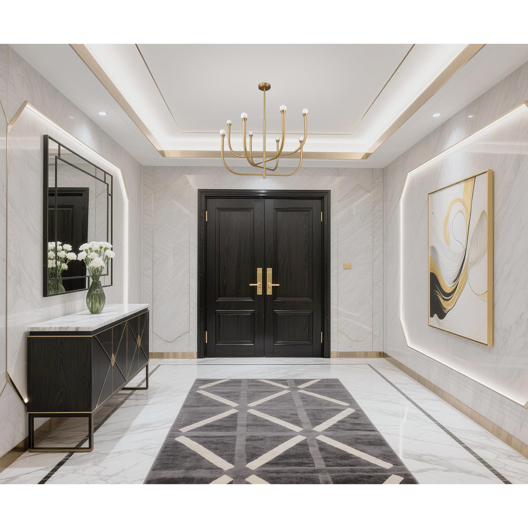 Shown in Brass finish and Opal glass