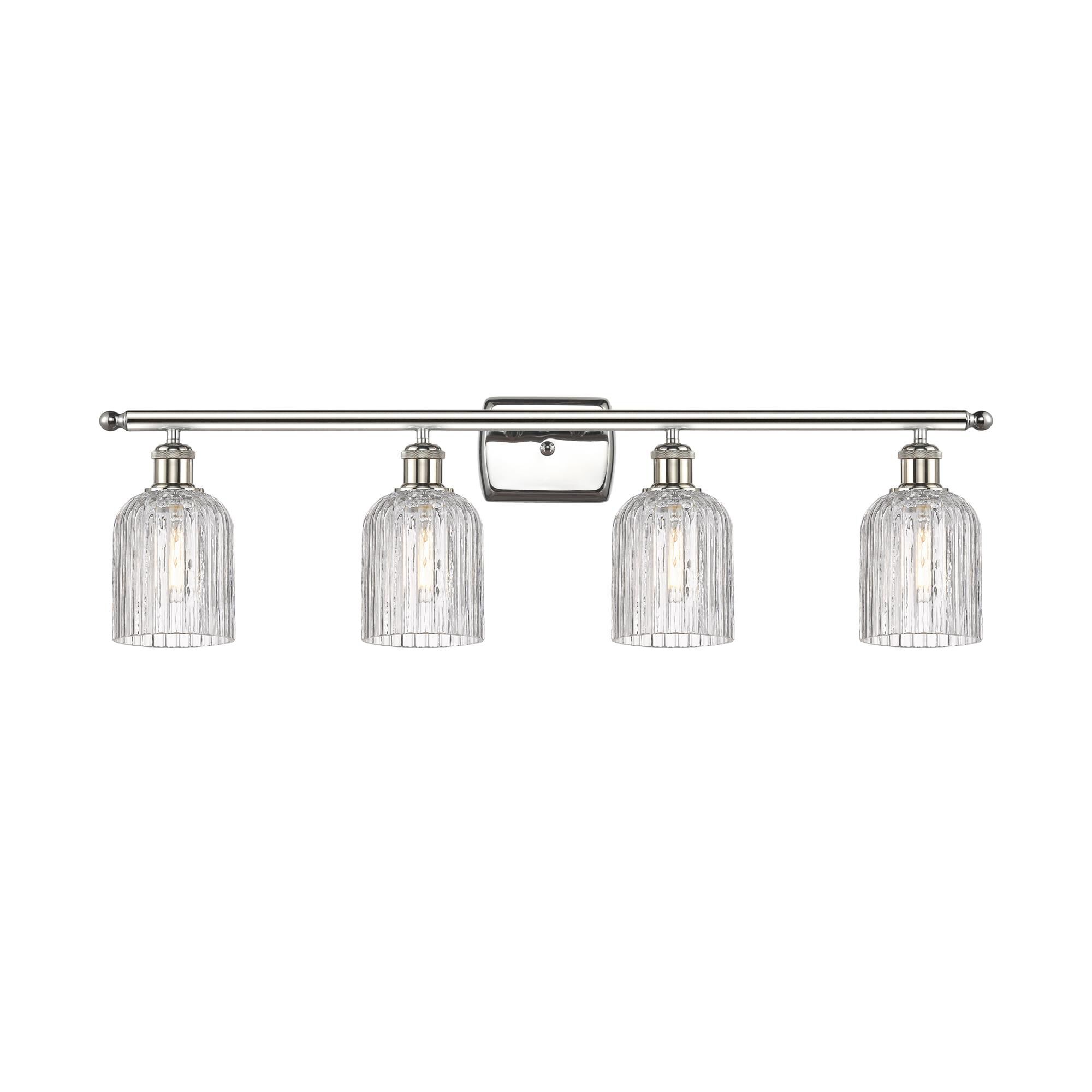 Shown in Polished Nickel finish and Clear glass