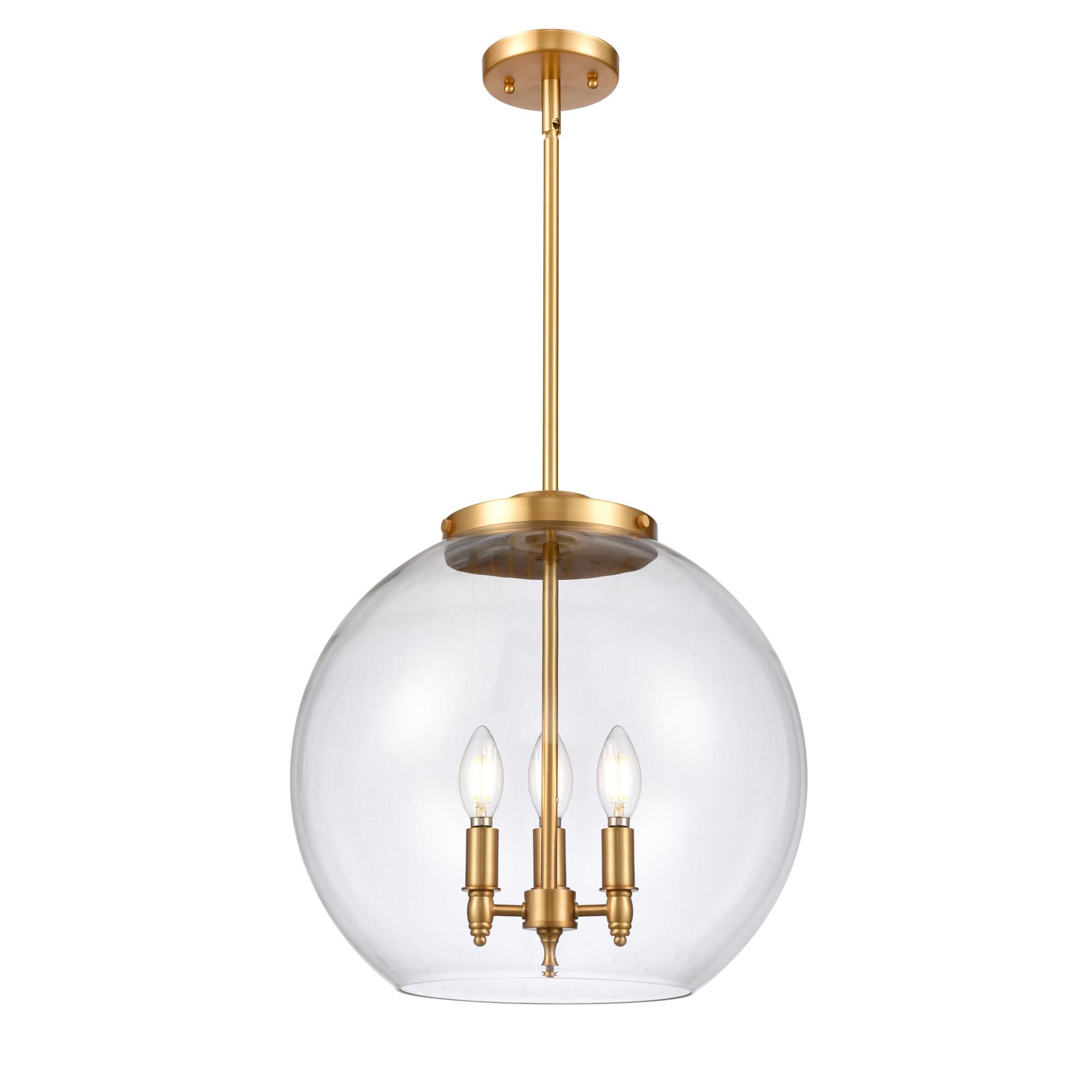 Shown in Satin Gold finish and Clear Large Athens glass