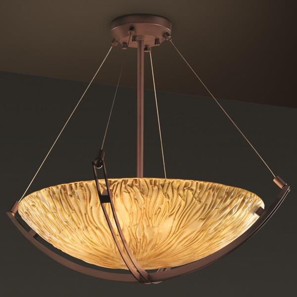 Shown in Dark Bronze finish and Amber Venetian glass and Round Bowl (GLA) shade and Round Bowl accent