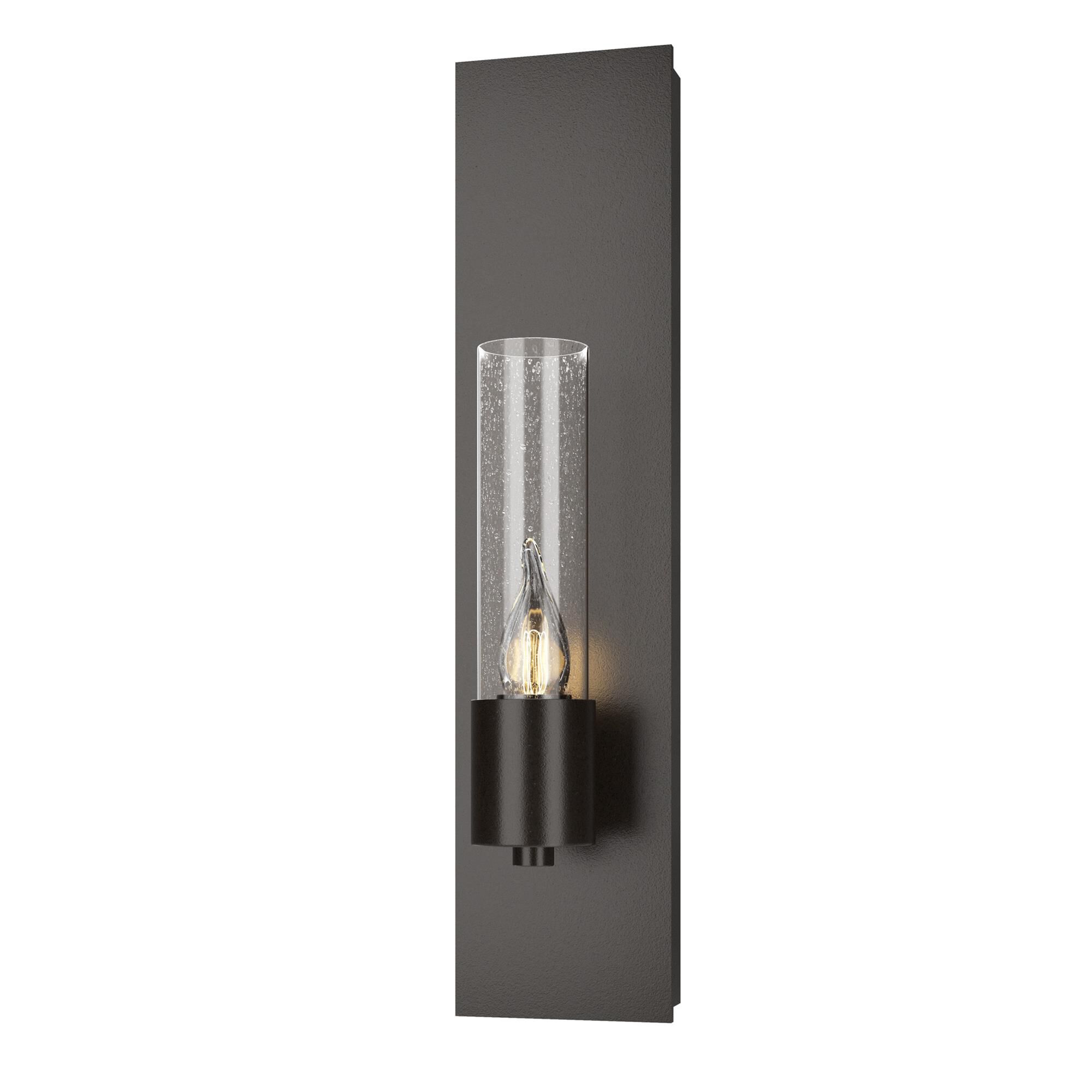 Shown in Oil Rubbed Bronze finish and Seeded Clear glass