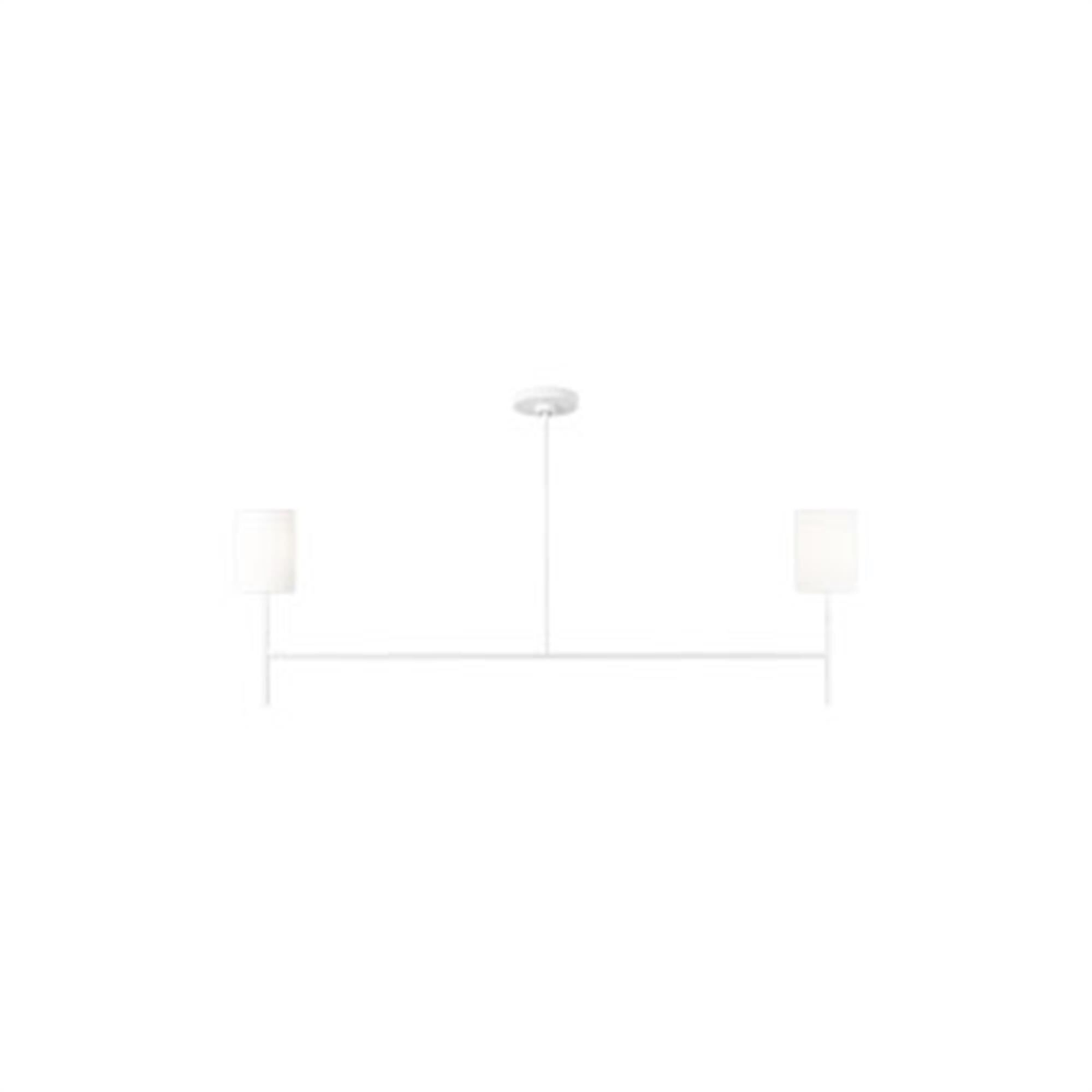 Shown in Matte White finish and White Linen shade