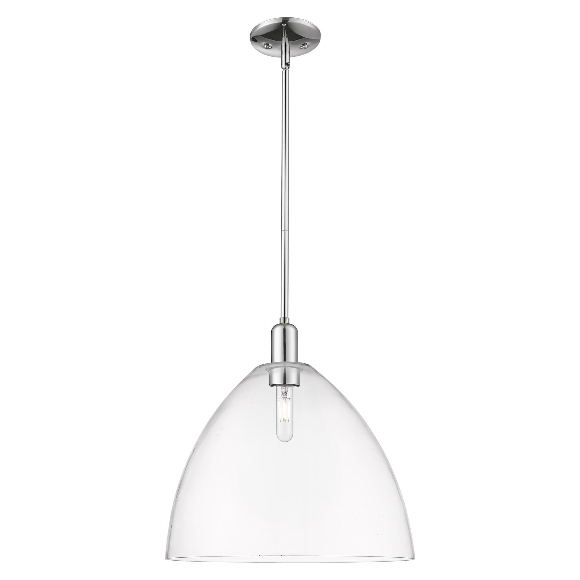 Shown in Polished Chrome finish and Clear glass