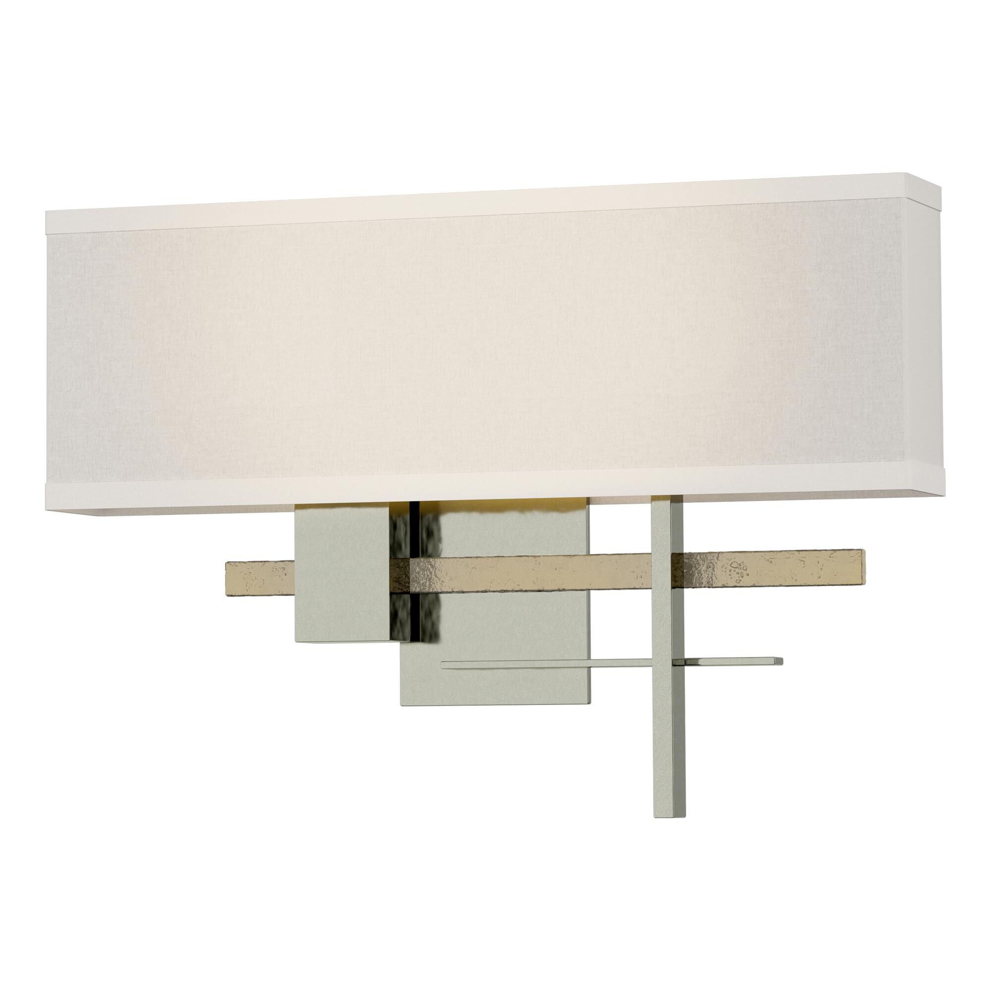 Shown in Sterling finish and Flax shade and Modern Brass (86) accent