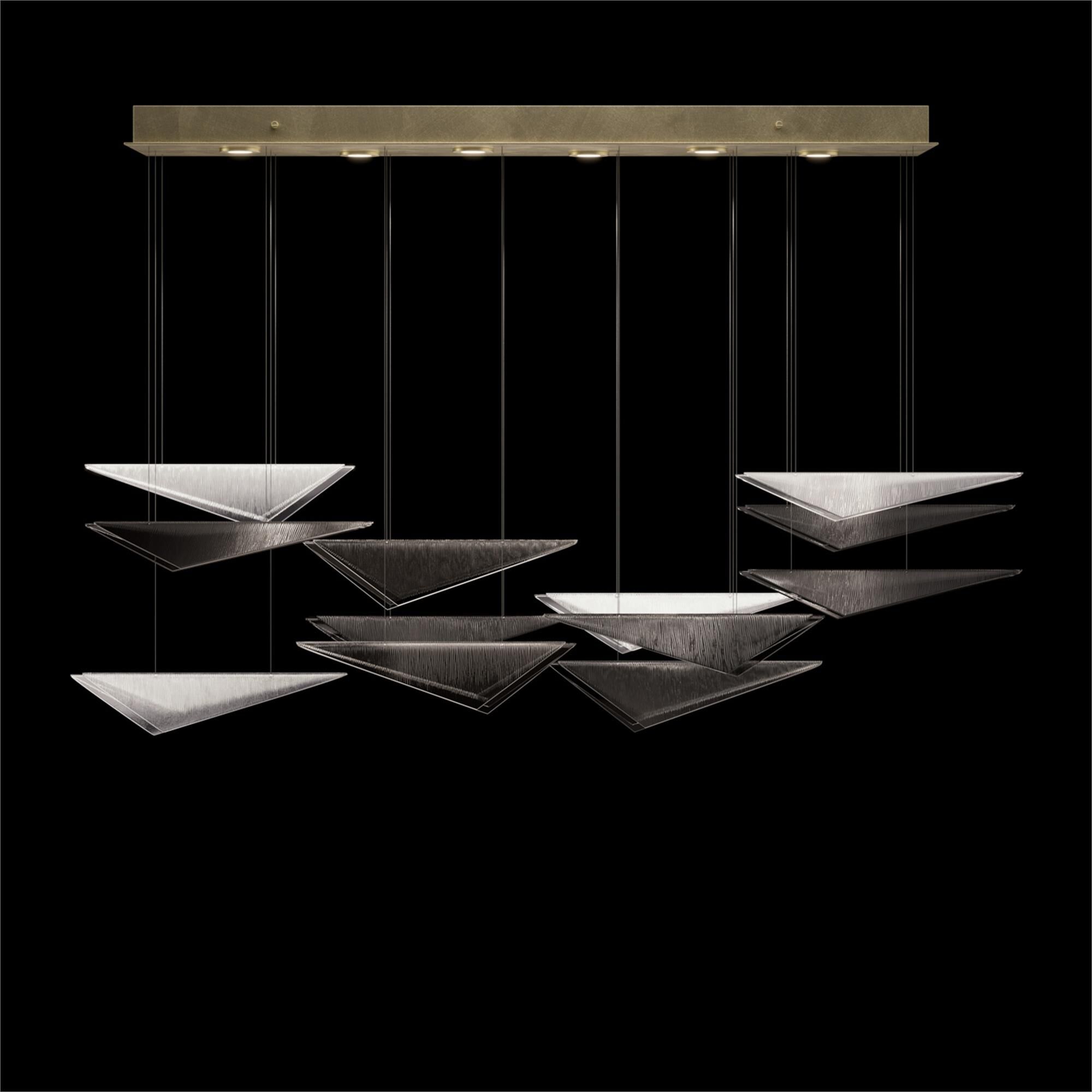 Shown in Gold finish and Smoke Linear glass