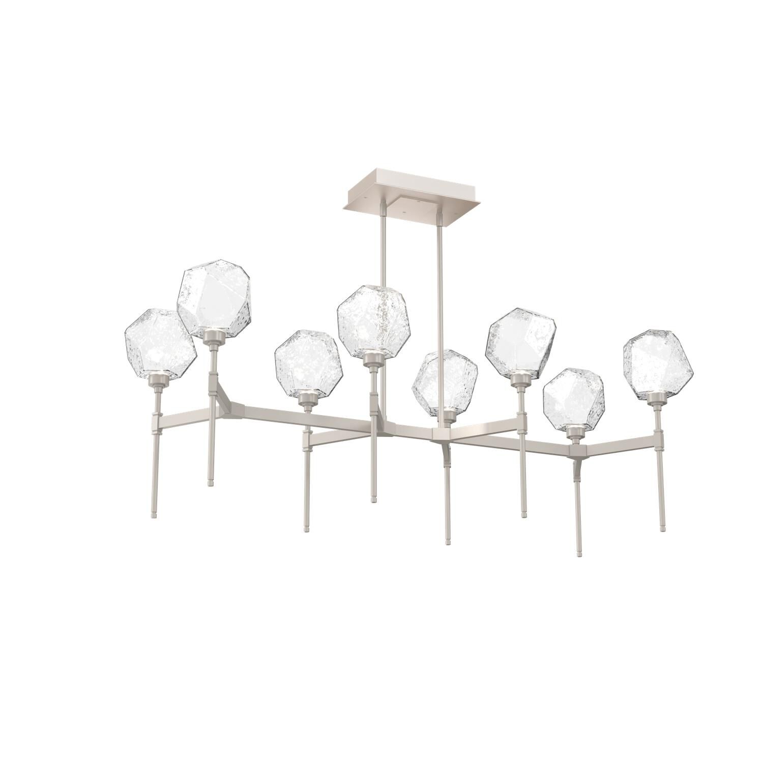 Shown in Metallic Beige Silver finish and Clear glass