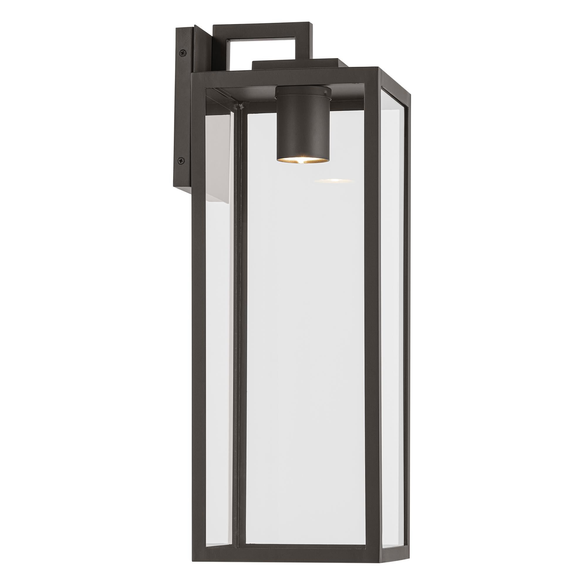 Shown in Olde Bronze finish and Clear glass and Metal shade