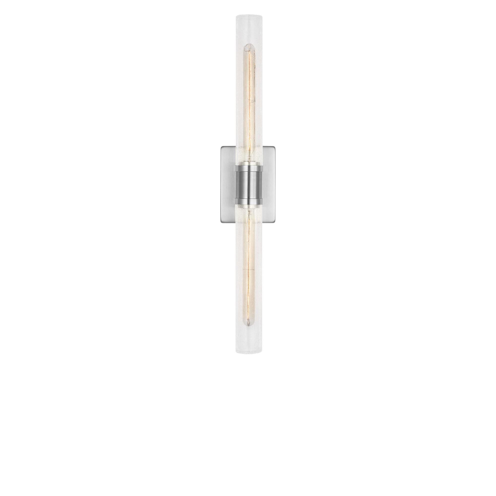 Shown in Brushed Nickel finish and Crackle glass