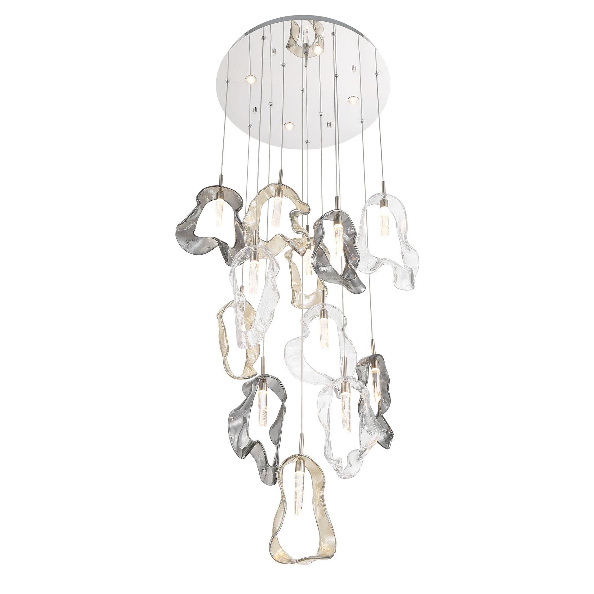 Shown in Nickel finish and Mixed glass