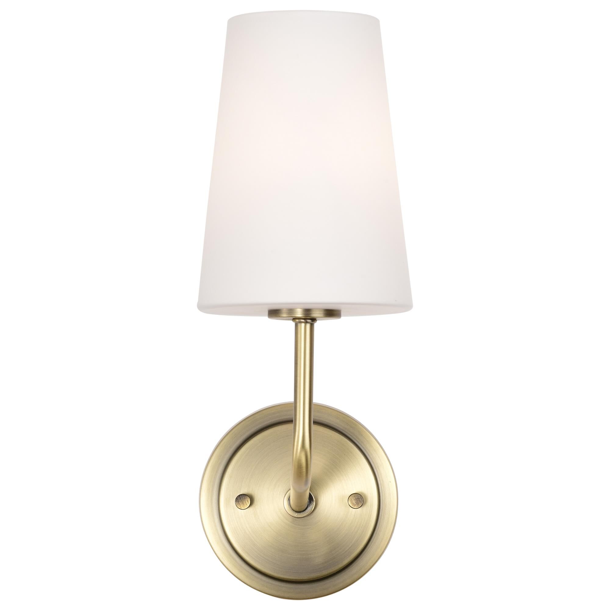 Shown in Vintage Brass finish and Etched White Opal glass and Etched Opal shade