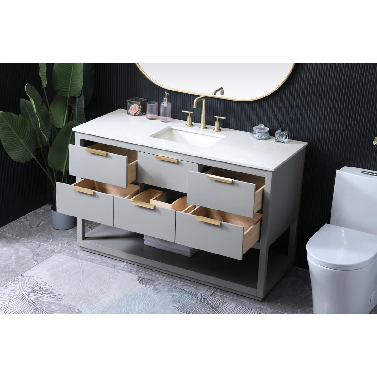 Larkin 54 Inch Bath Vanity by Elegant Decor