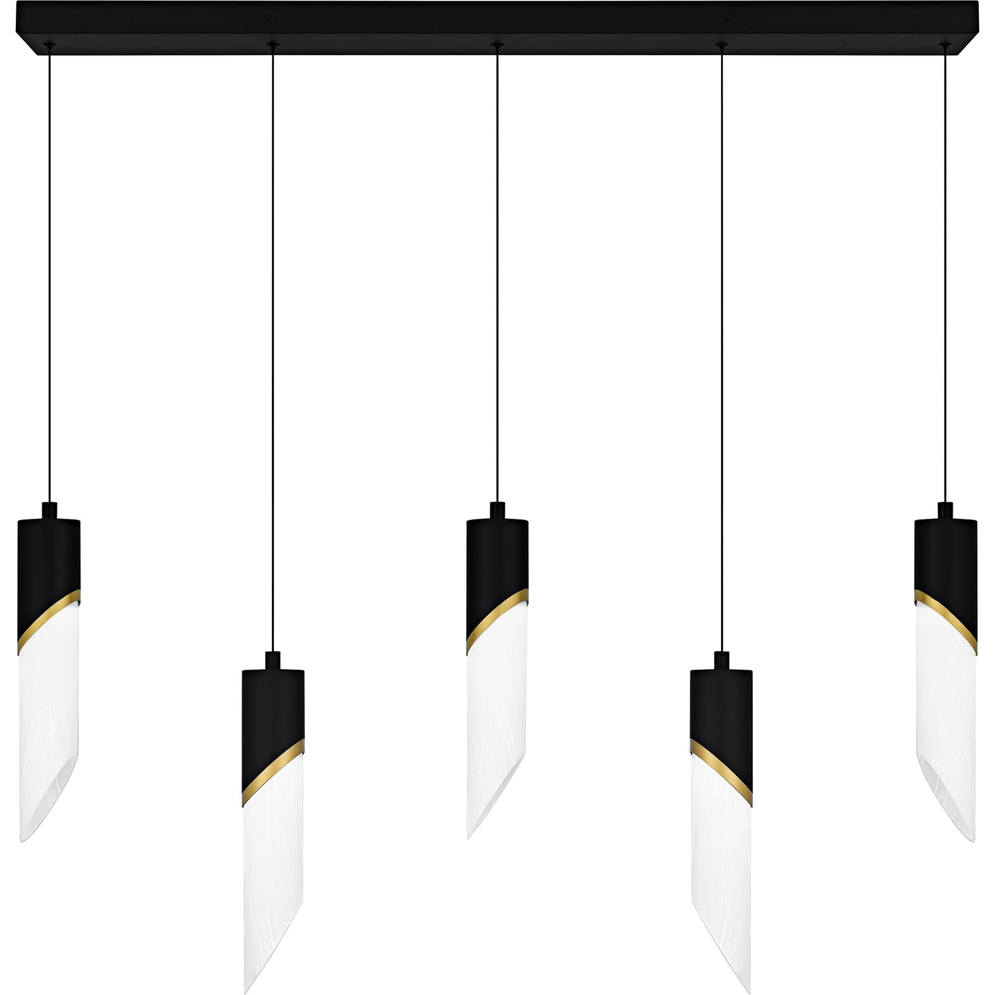 Shown in Matte Black finish and Alabaster Glass shade