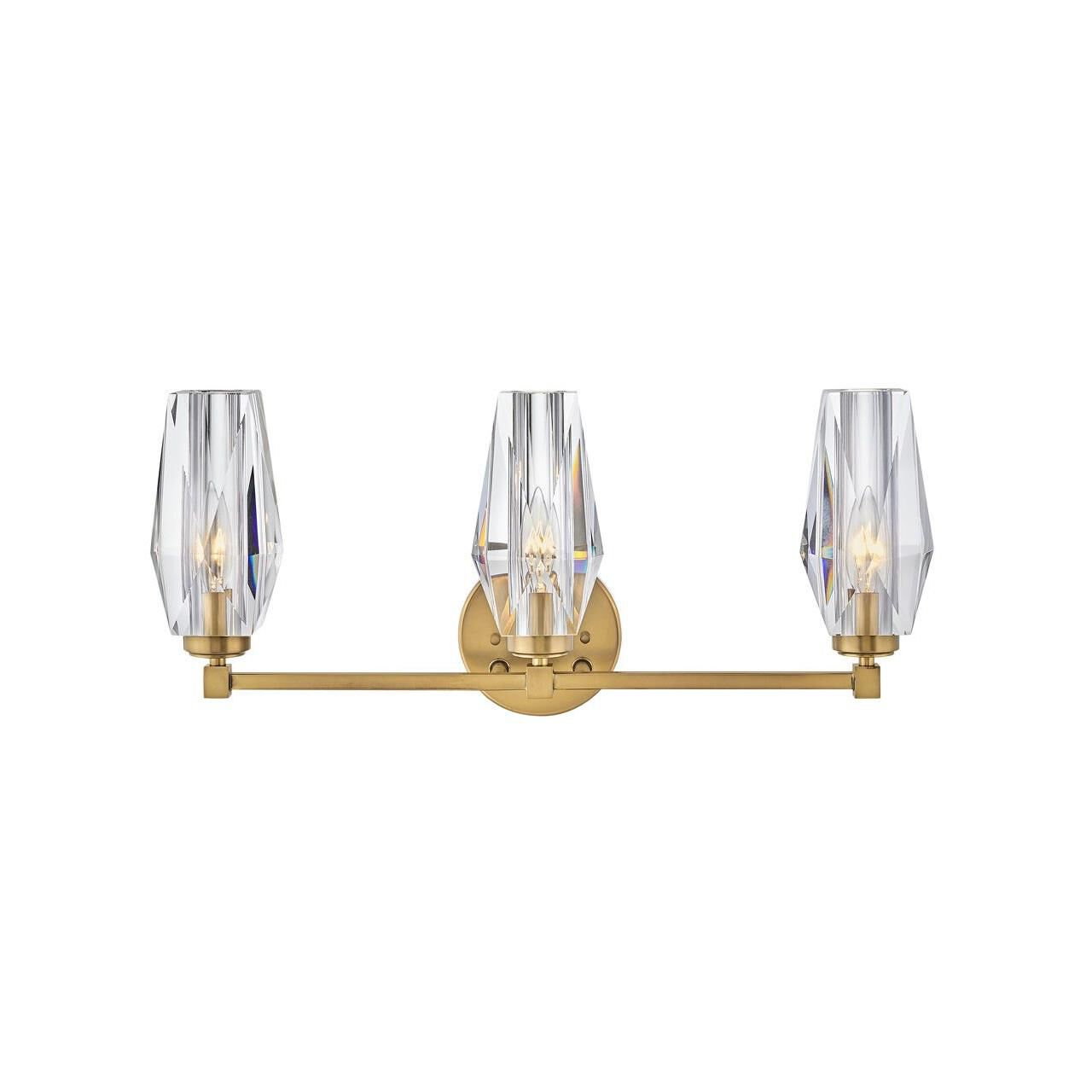 Shown in Heritage Brass finish and Faceted Clear Crystal glass