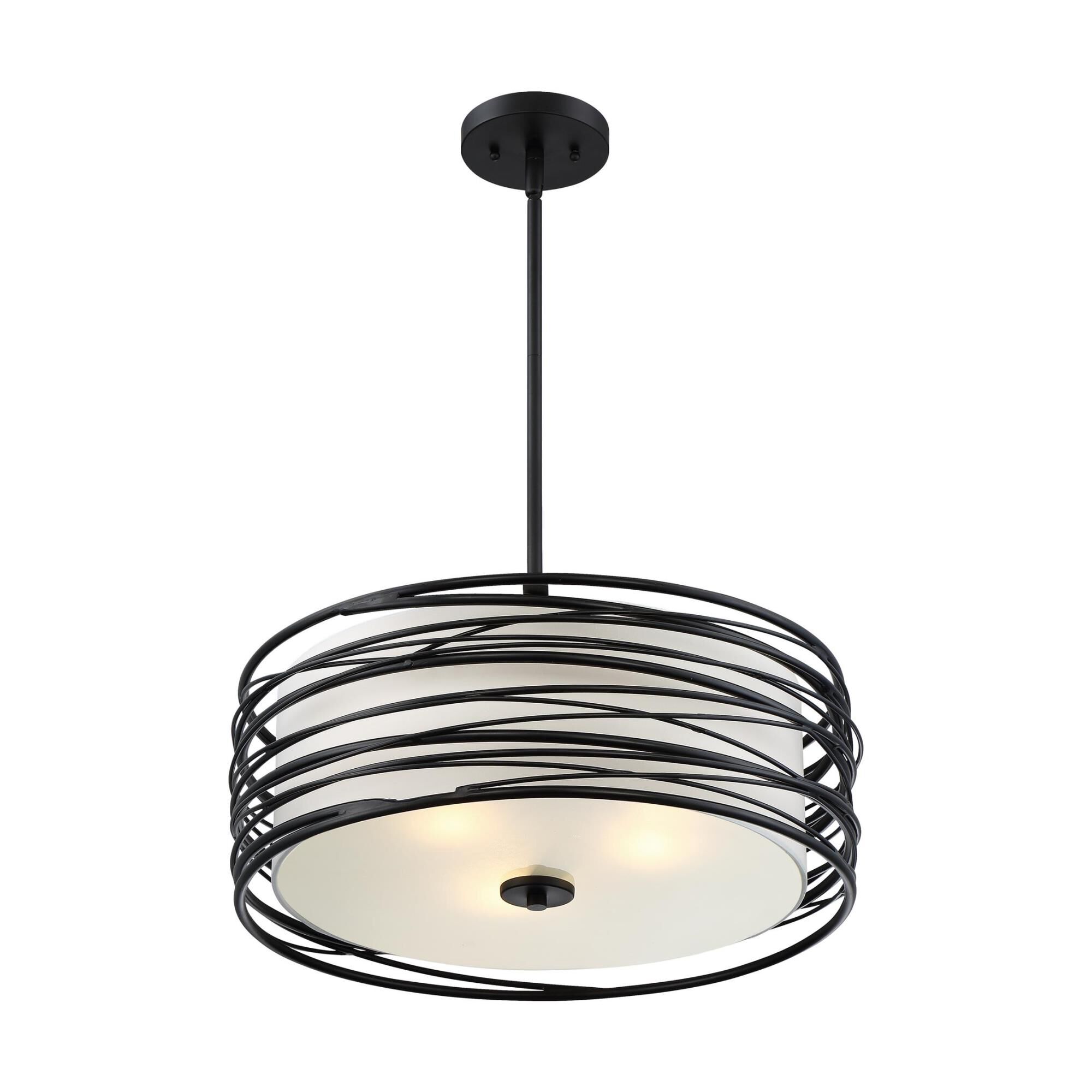 Shown in Mystic Black finish and Inner Fabric shade