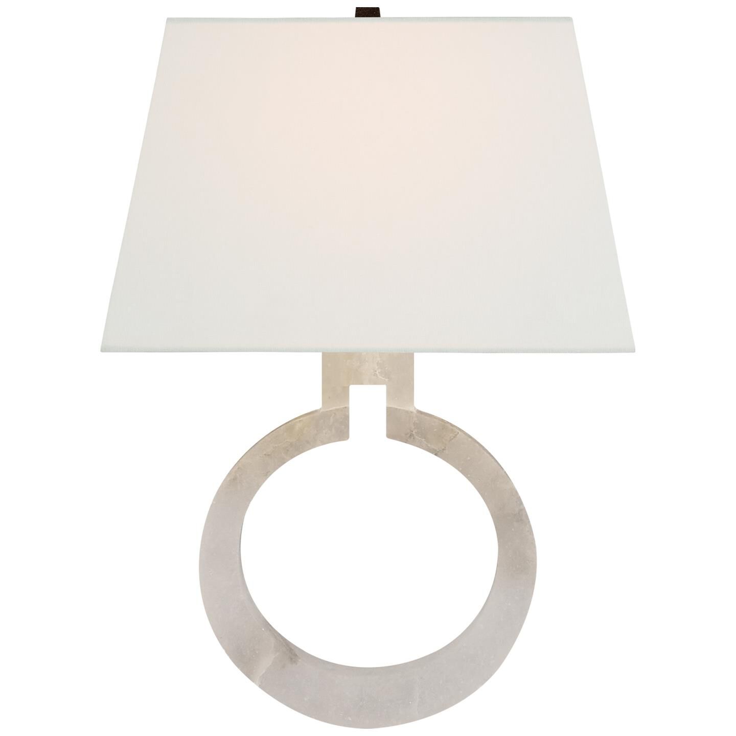 Shown in Alabaster finish and Linen Rectangle shade