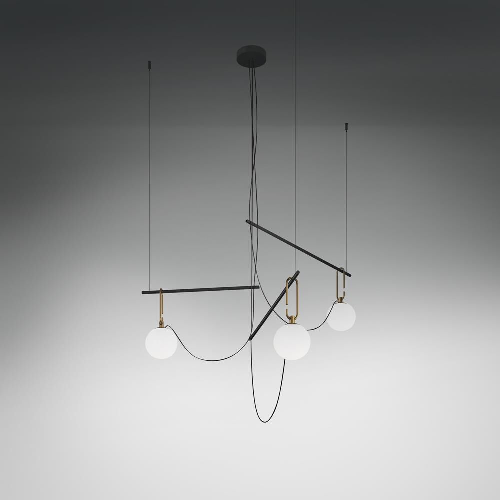 Neri and Hu NH 46 Inch 3 Light Linear Suspension Light by Artemide