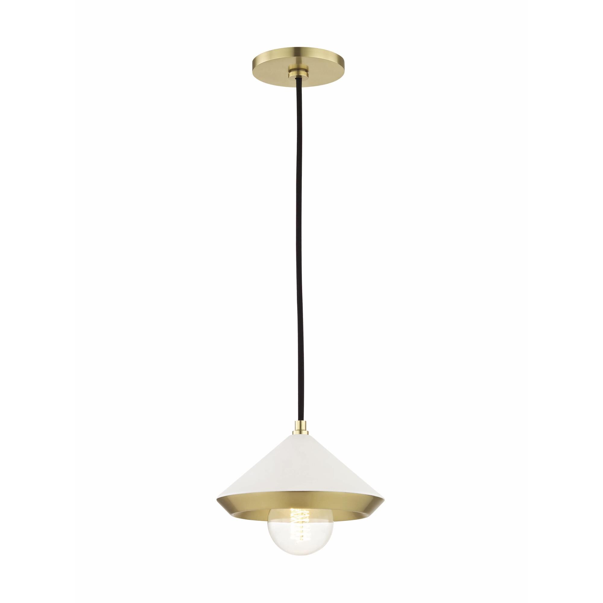 Shown in Aged Brass finish and White accent