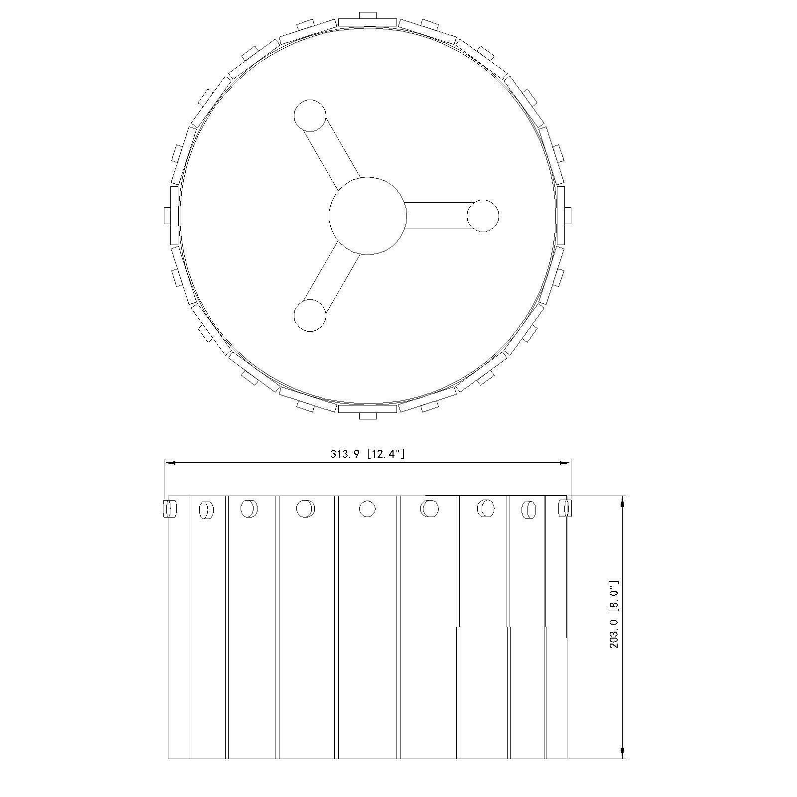 Glacier 12 Inch 3 Light Flush Mount by Z-Lite