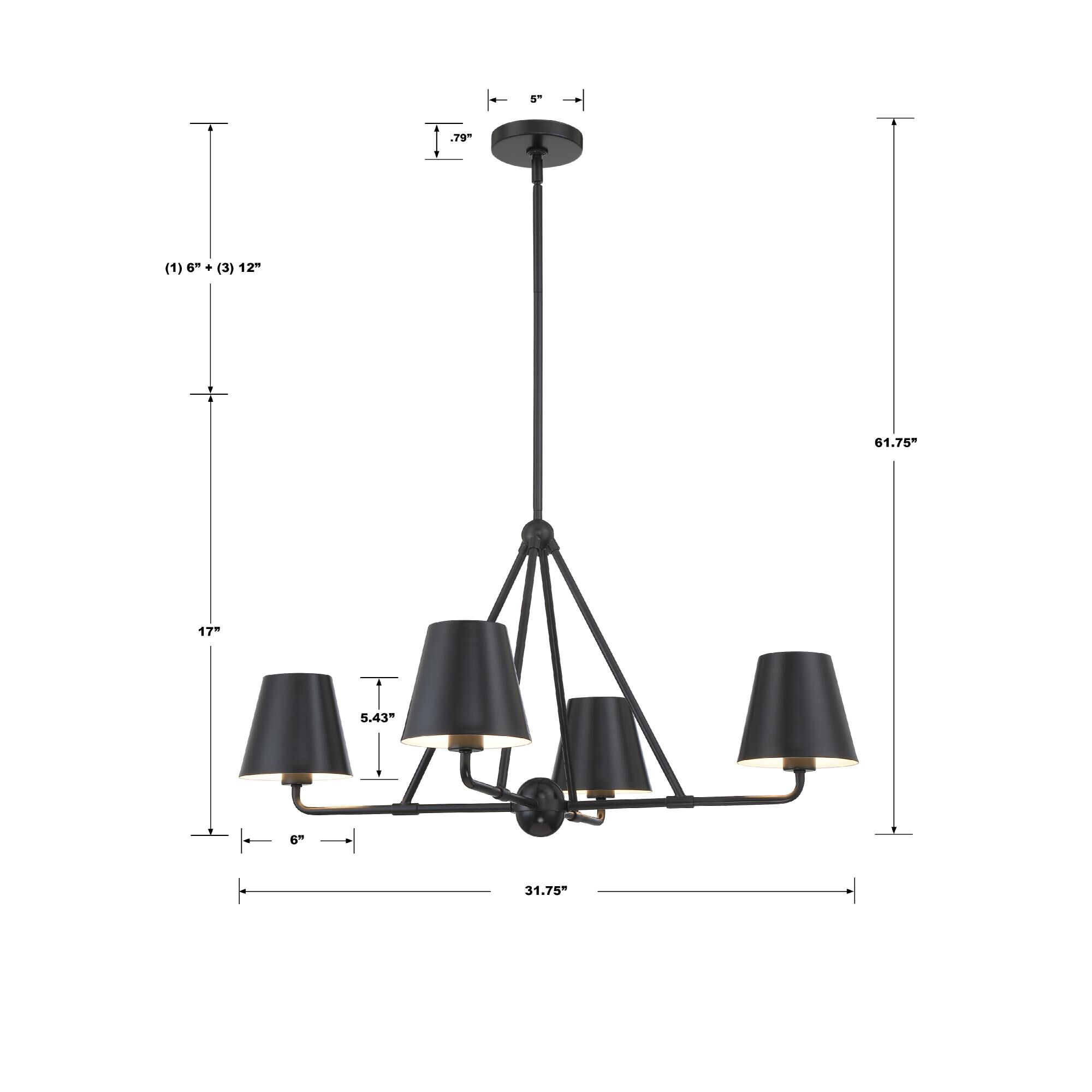 Xavier 31 Inch 4 Light Chandelier by Crystorama