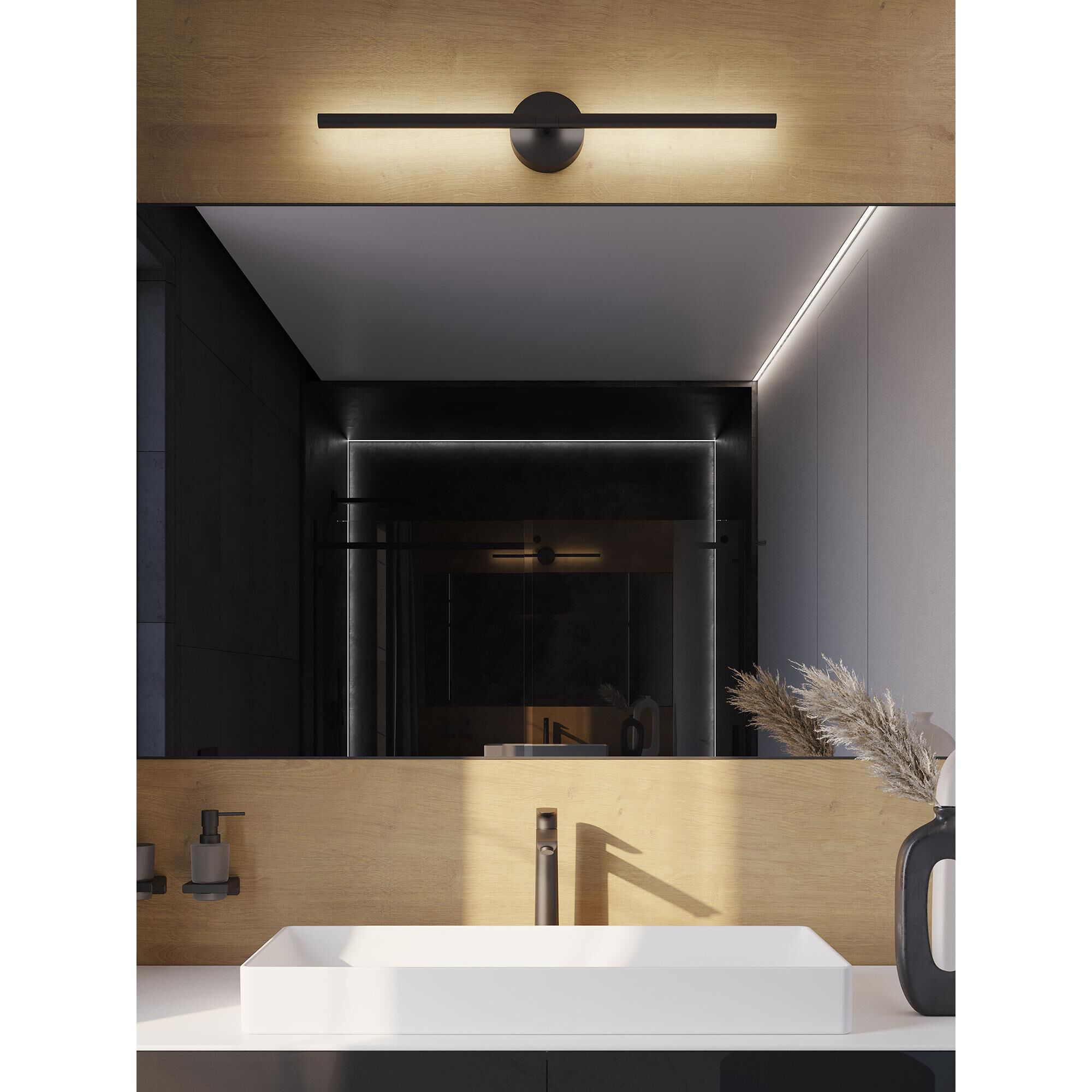 Shown in Black finish and White Acrylic glass