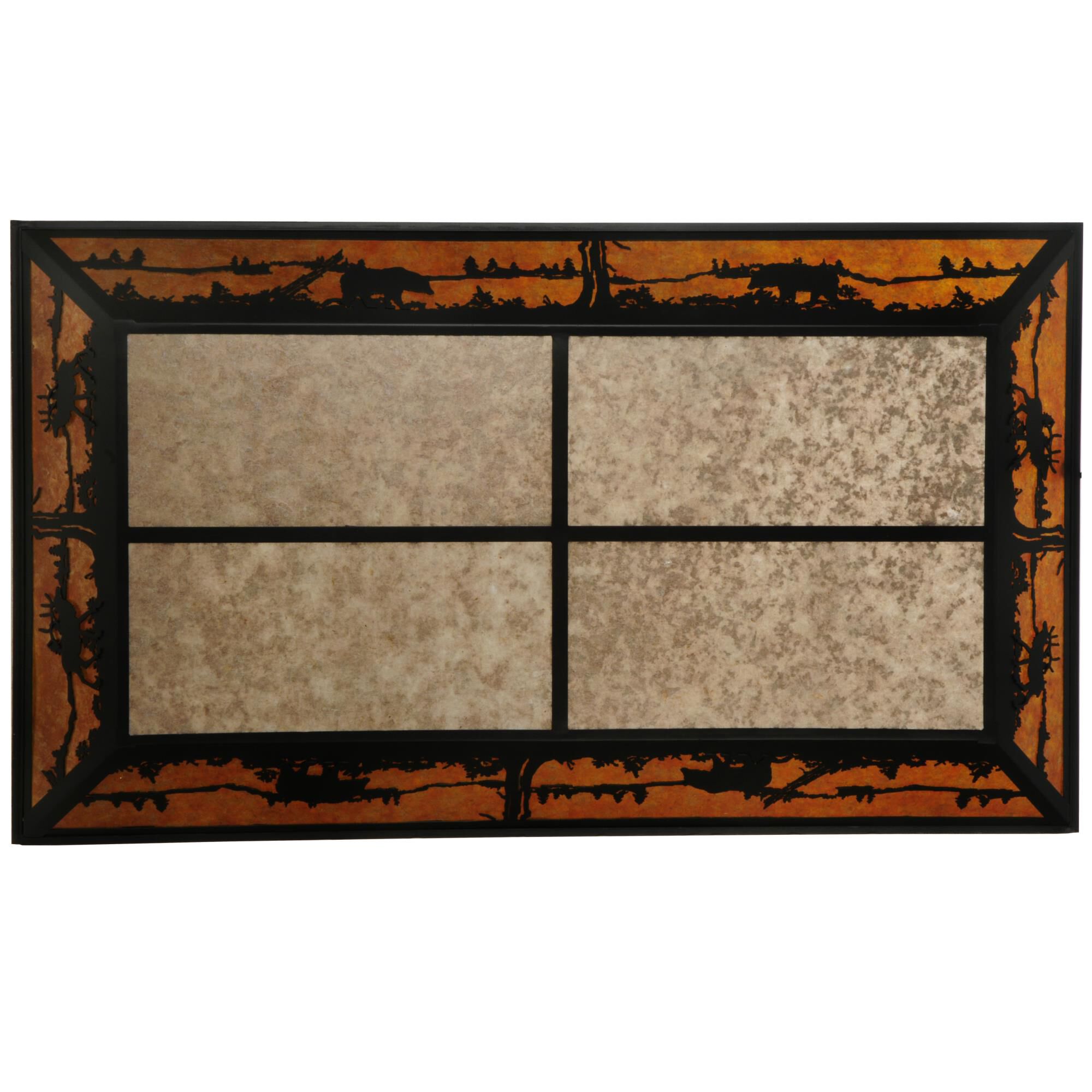 Shown with Black-Amber Mica-Silver Mica glass