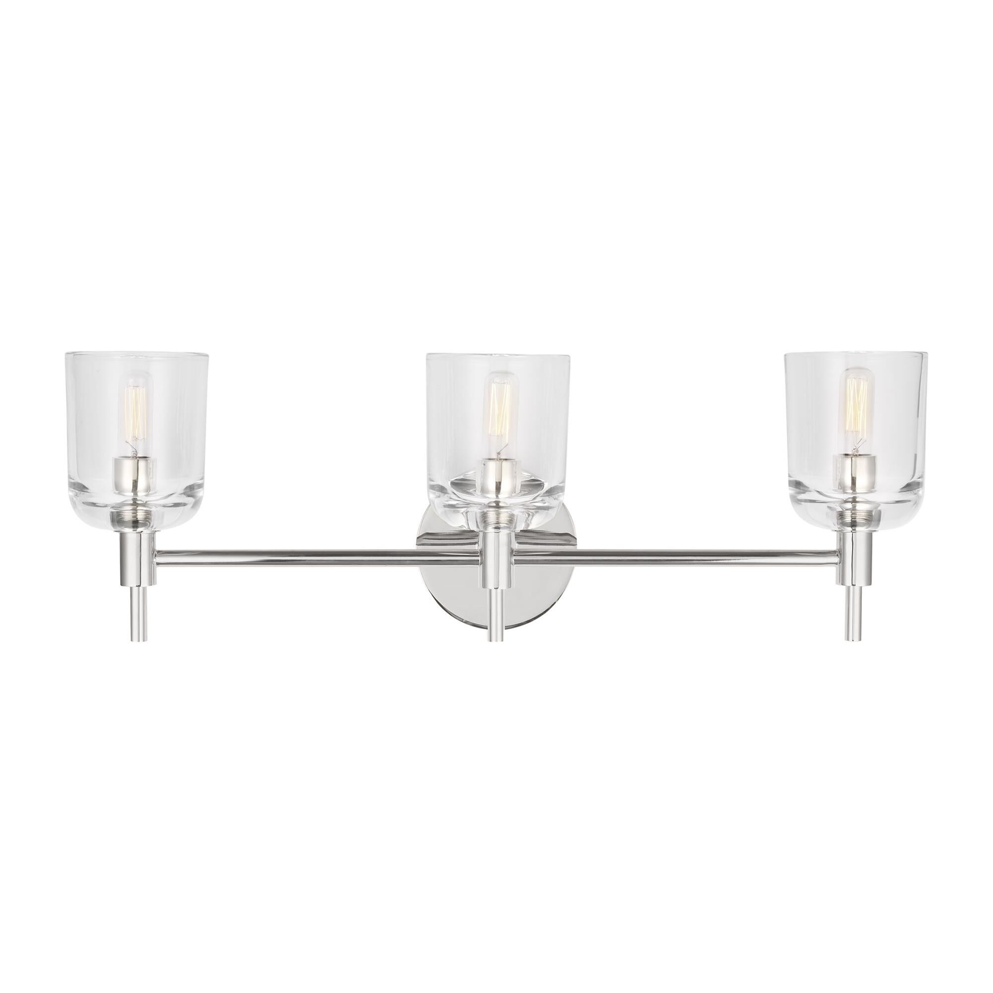 Shown in Polished Nickel finish and Clear glass